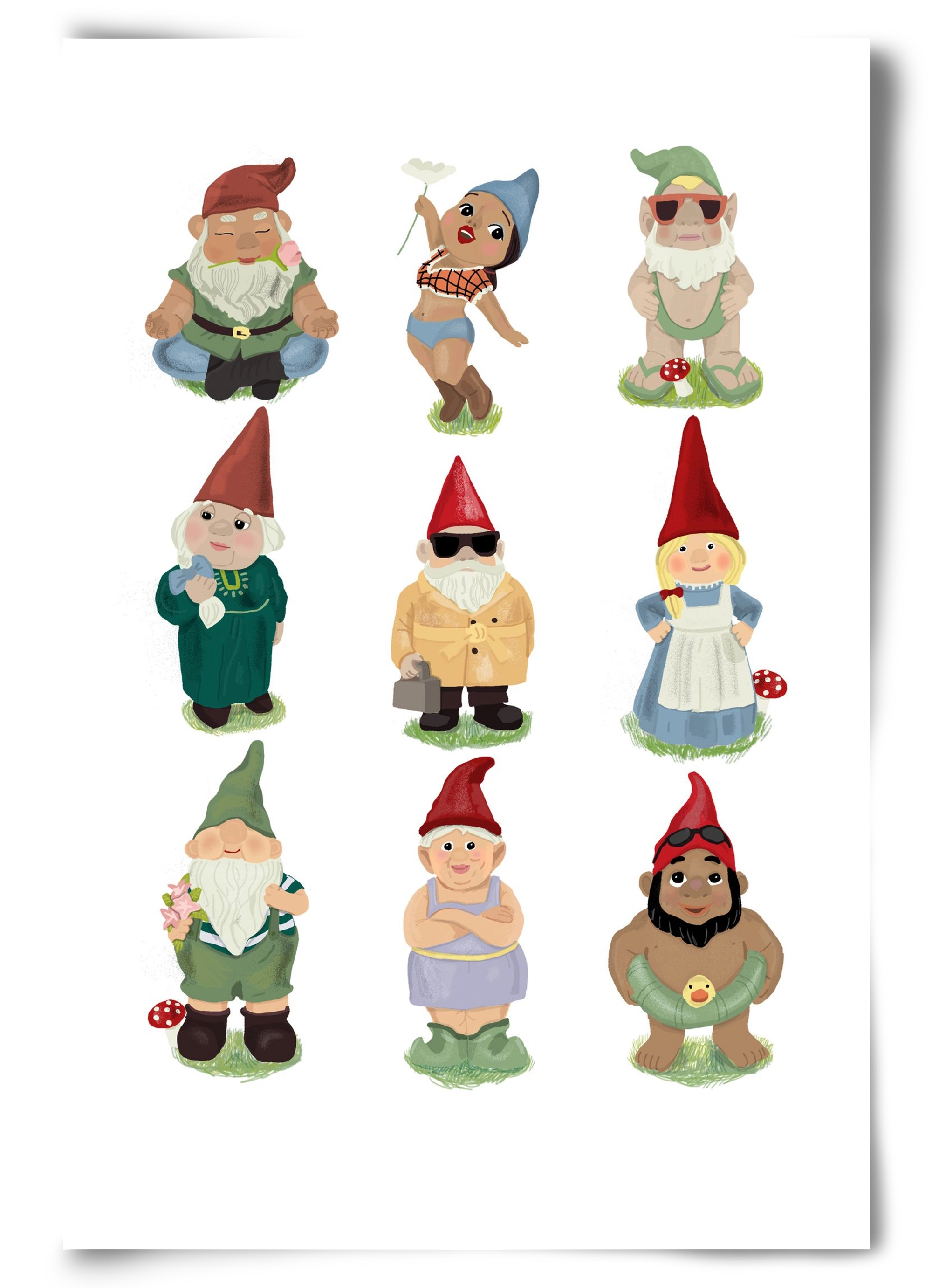 Garden gnomes, 60x90 cm, Keret nélkül