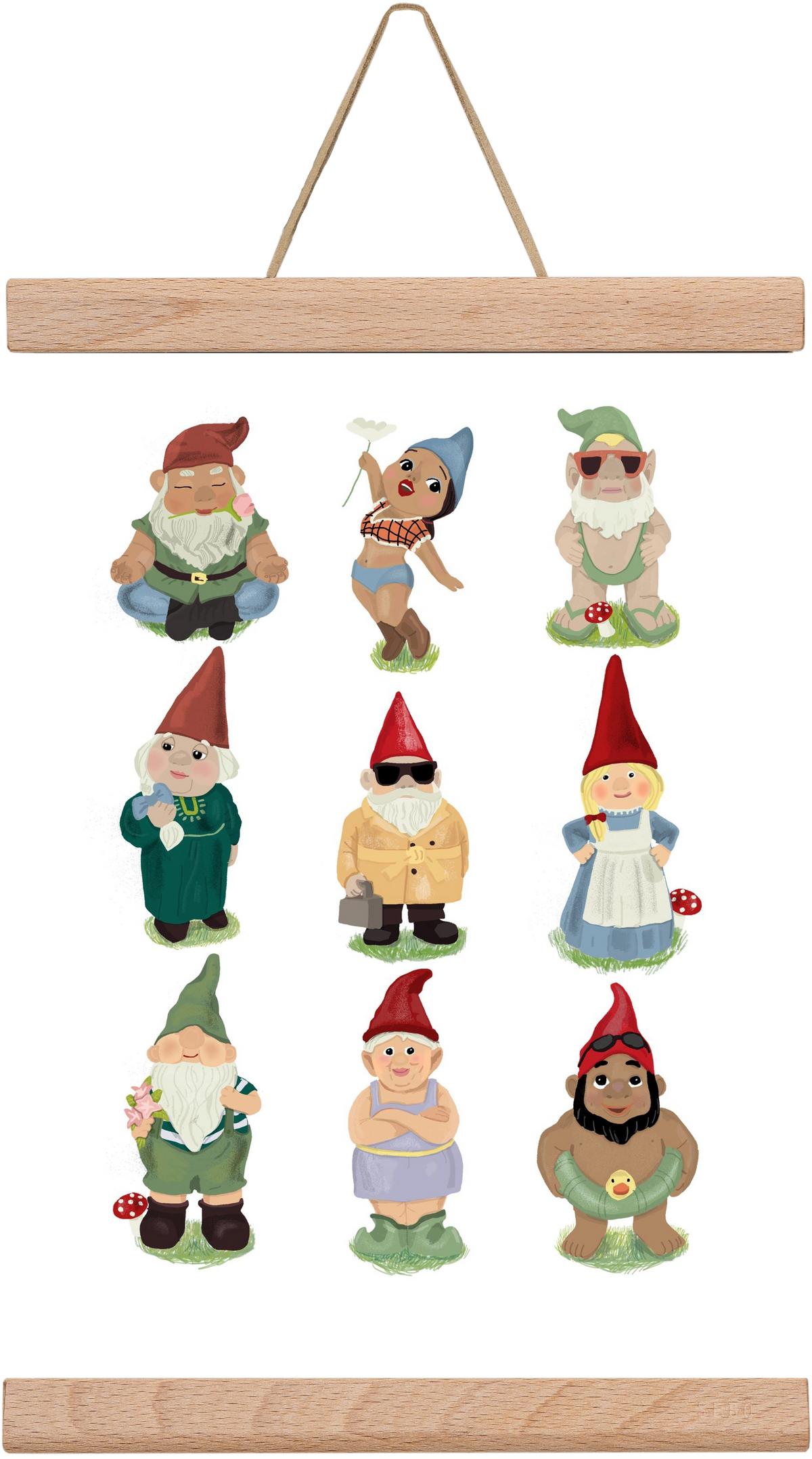 Garden gnomes, 20x30 cm (20x30 cm), Tölgy akasztó