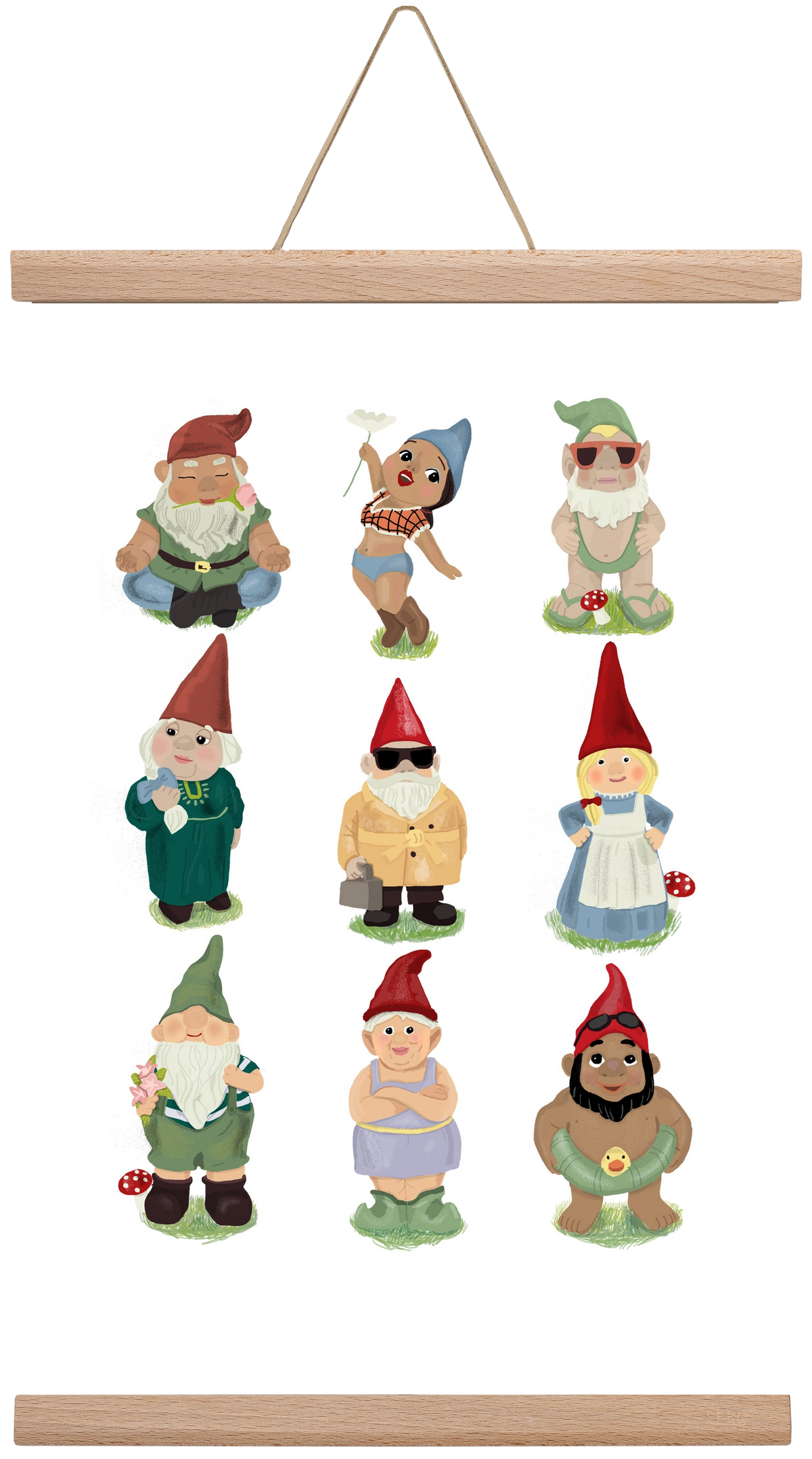 Garden gnomes, 30x45 cm (30x45 cm), Tölgy akasztó