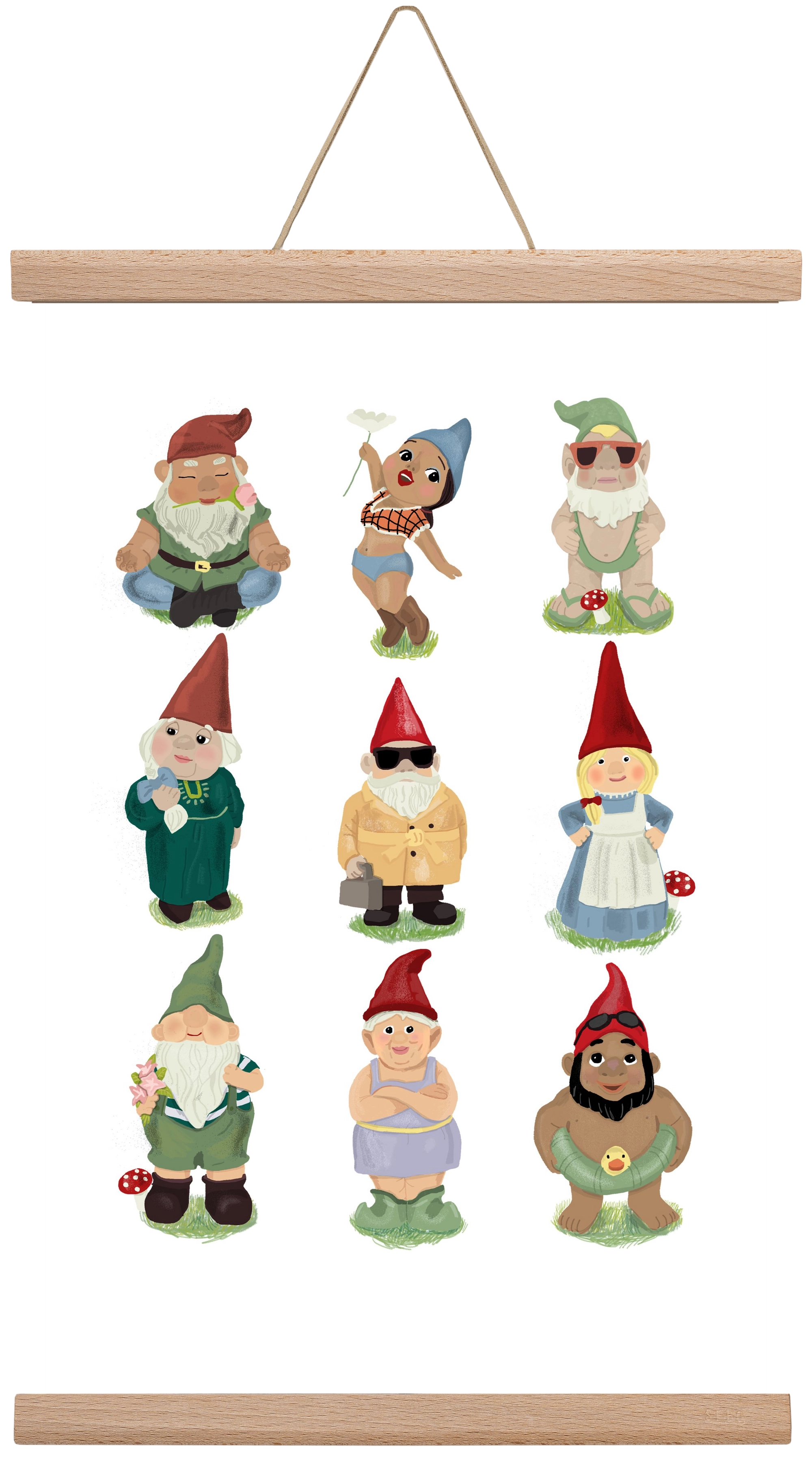 Garden gnomes, 30x45 cm (30x45 cm), Tölgy akasztó