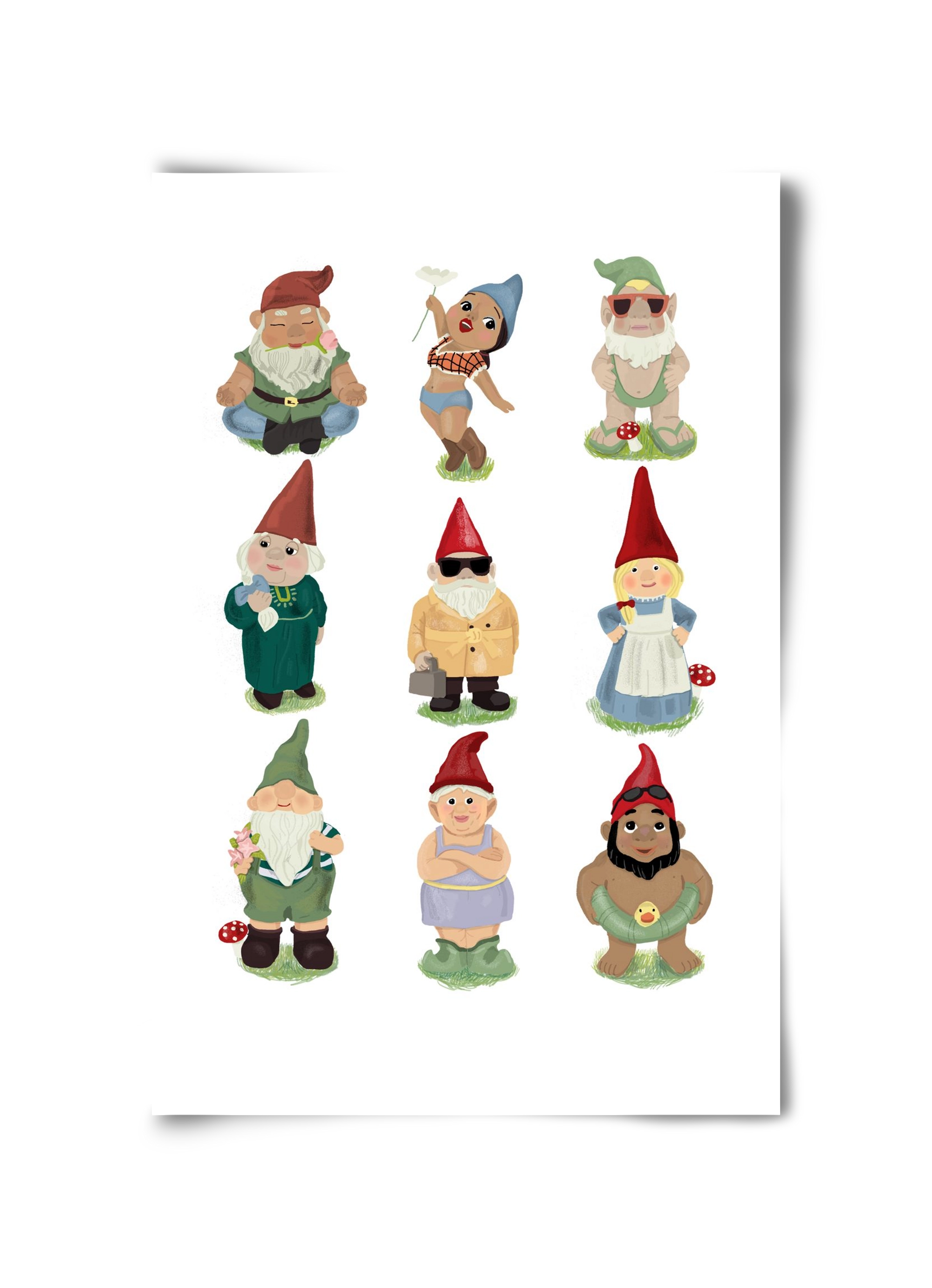 Garden gnomes, 30x45 cm, Keret nélkül