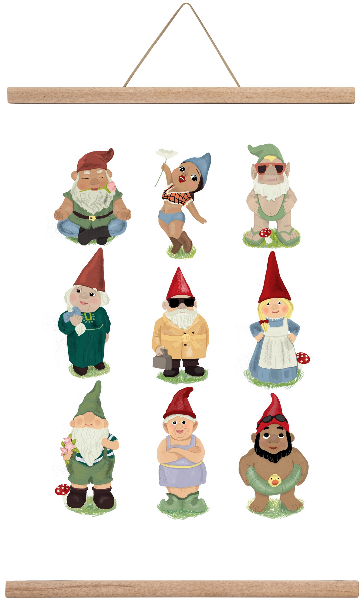 Garden gnomes, 40x60 cm (40x60 cm), Tölgy akasztó