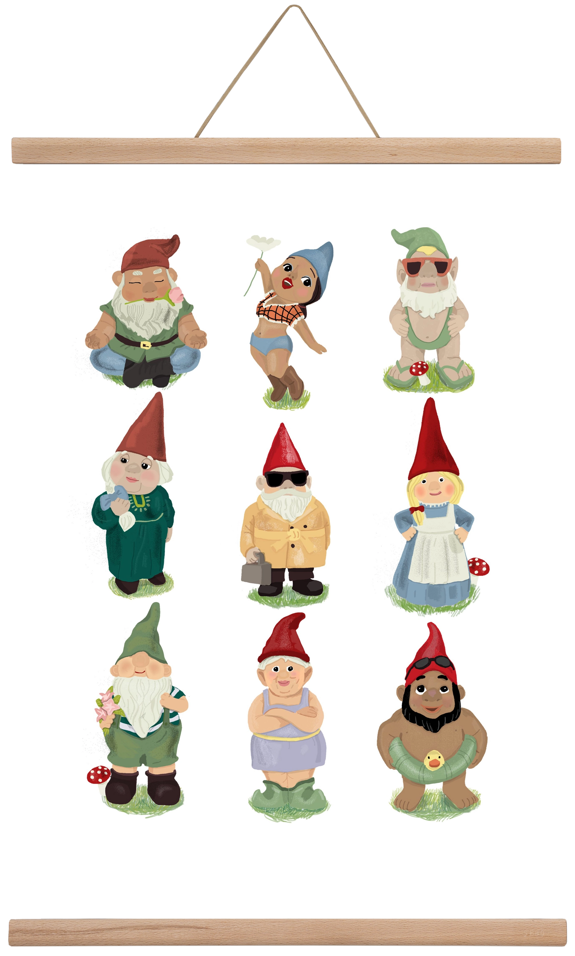 Garden gnomes, 40x60 cm (40x60 cm), Tölgy akasztó