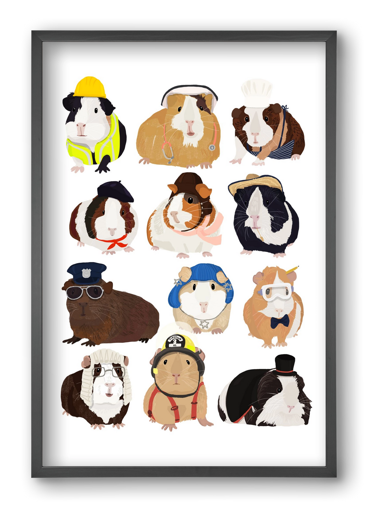 Working Guinea Pig, 40x60 cm (40x60 cm), Fekete keret