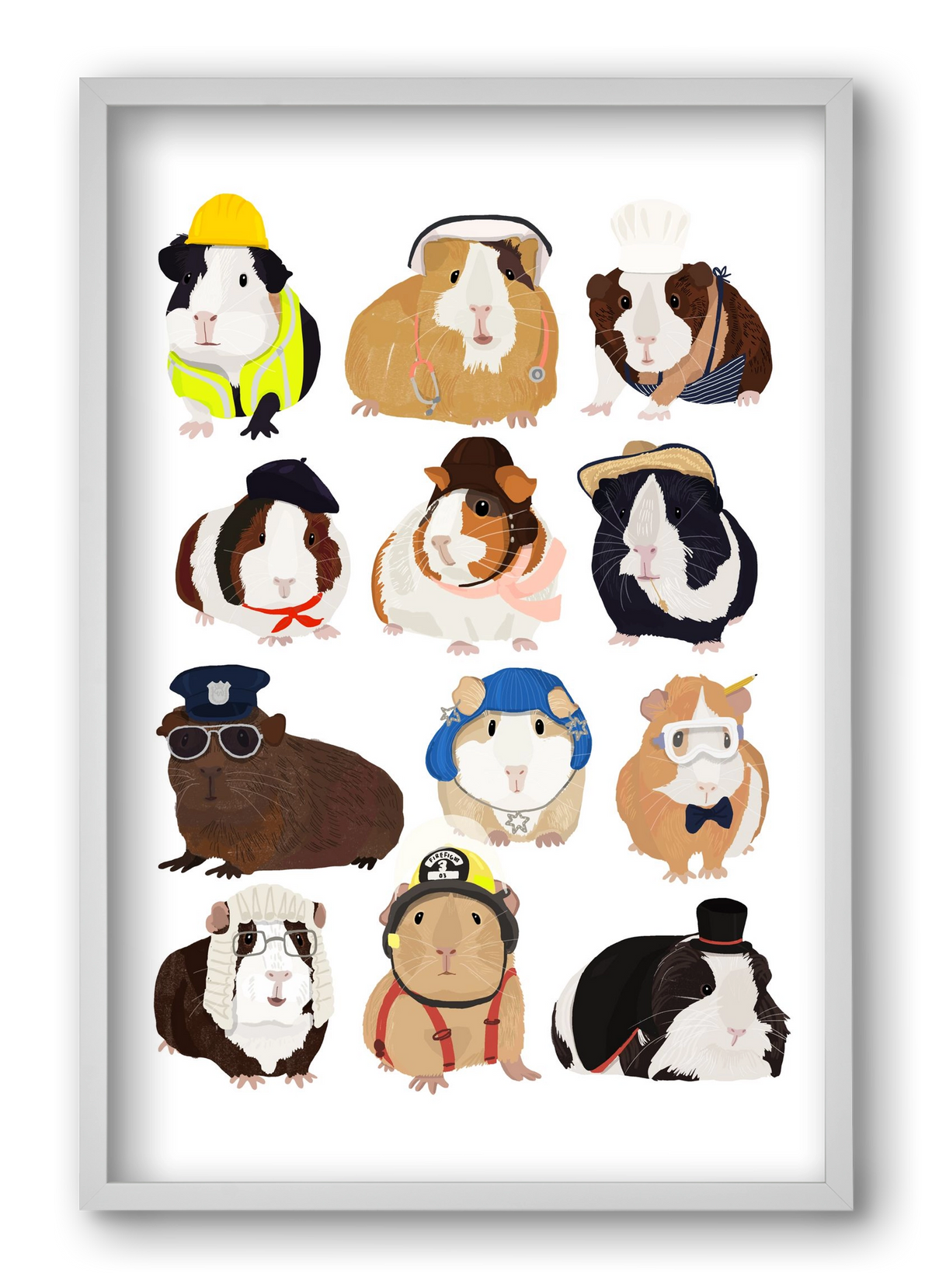 Working Guinea Pig, 40x60 cm (40x60 cm), Fehér keret