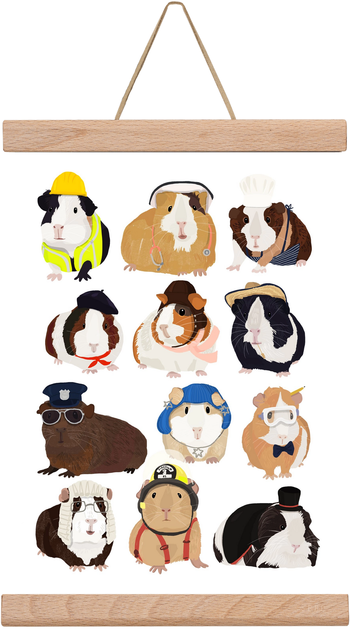 Working Guinea Pig, 20x30 cm (20x30 cm), Tölgy akasztó