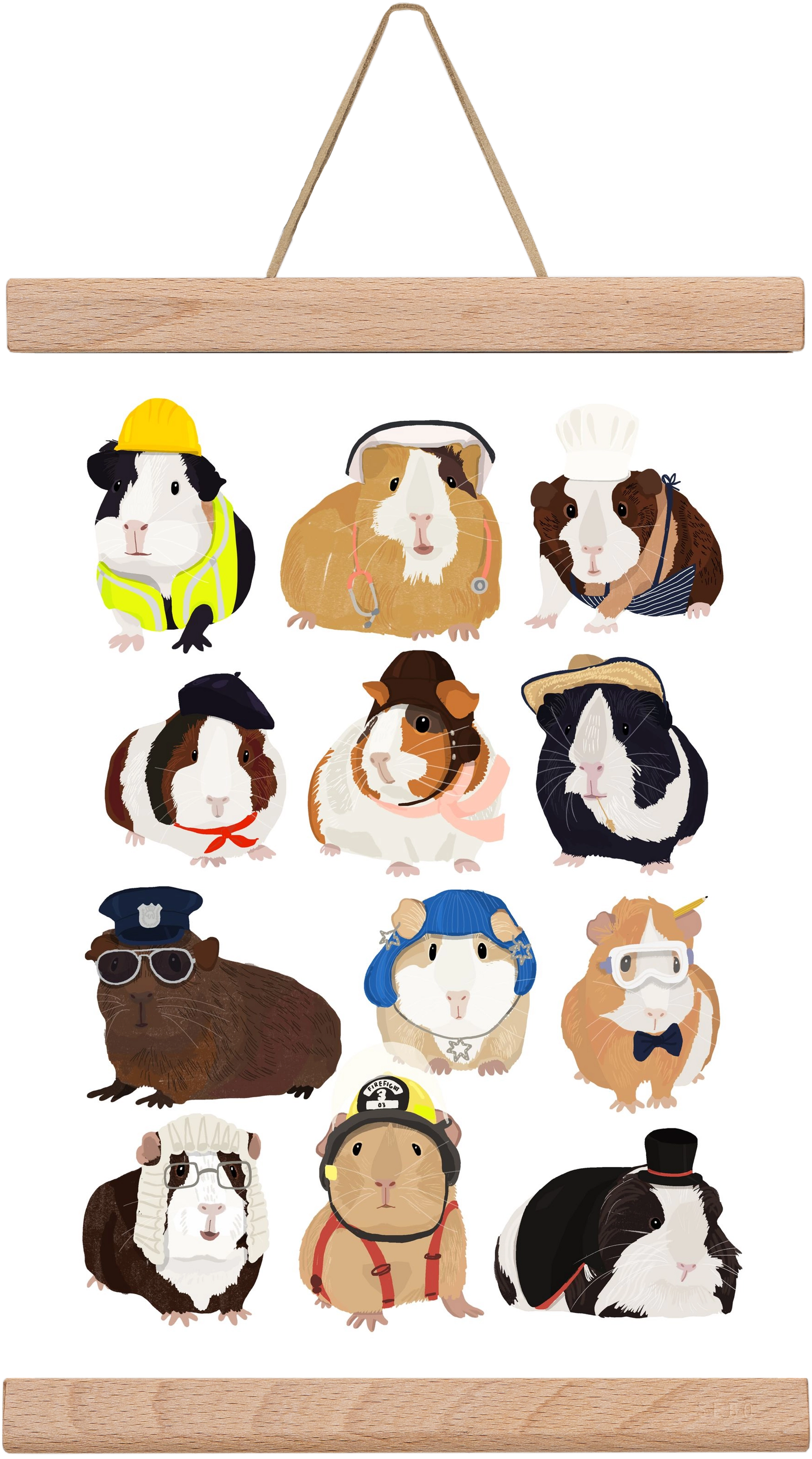 Working Guinea Pig, 20x30 cm (20x30 cm), Tölgy akasztó