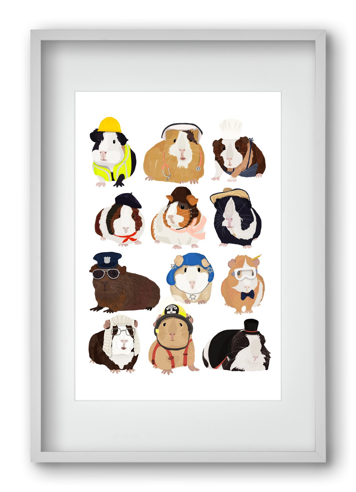 Working Guinea Pig, 40x60 cm (30x45 cm), Fehér keret, paszpartuval