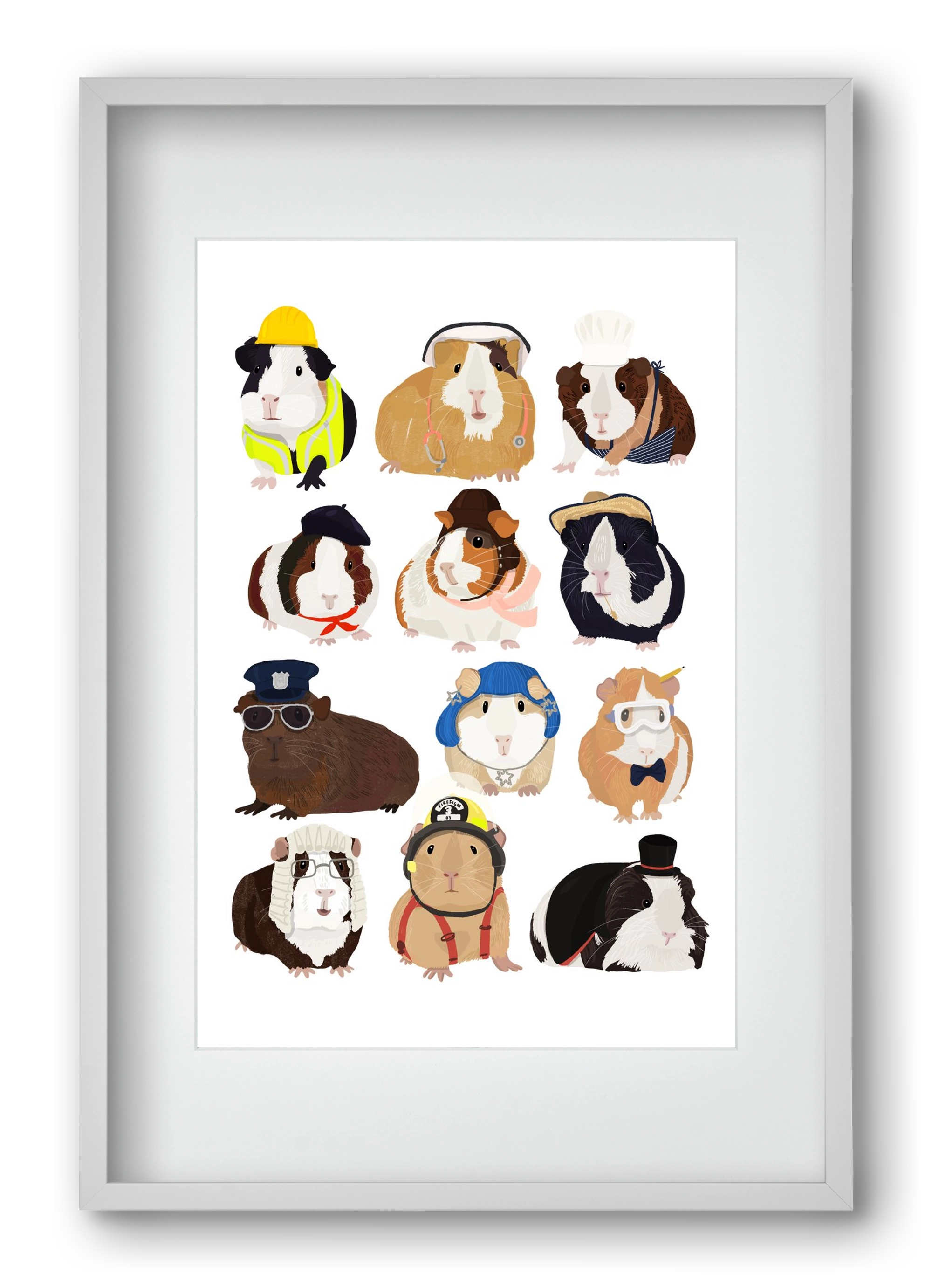 Working Guinea Pig, 40x60 cm (30x45 cm), Fehér keret, paszpartuval