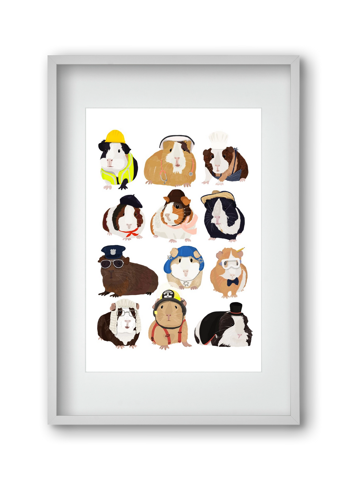 Working Guinea Pig, 30x45 cm (20x30 cm), Fehér keret, paszpartuval