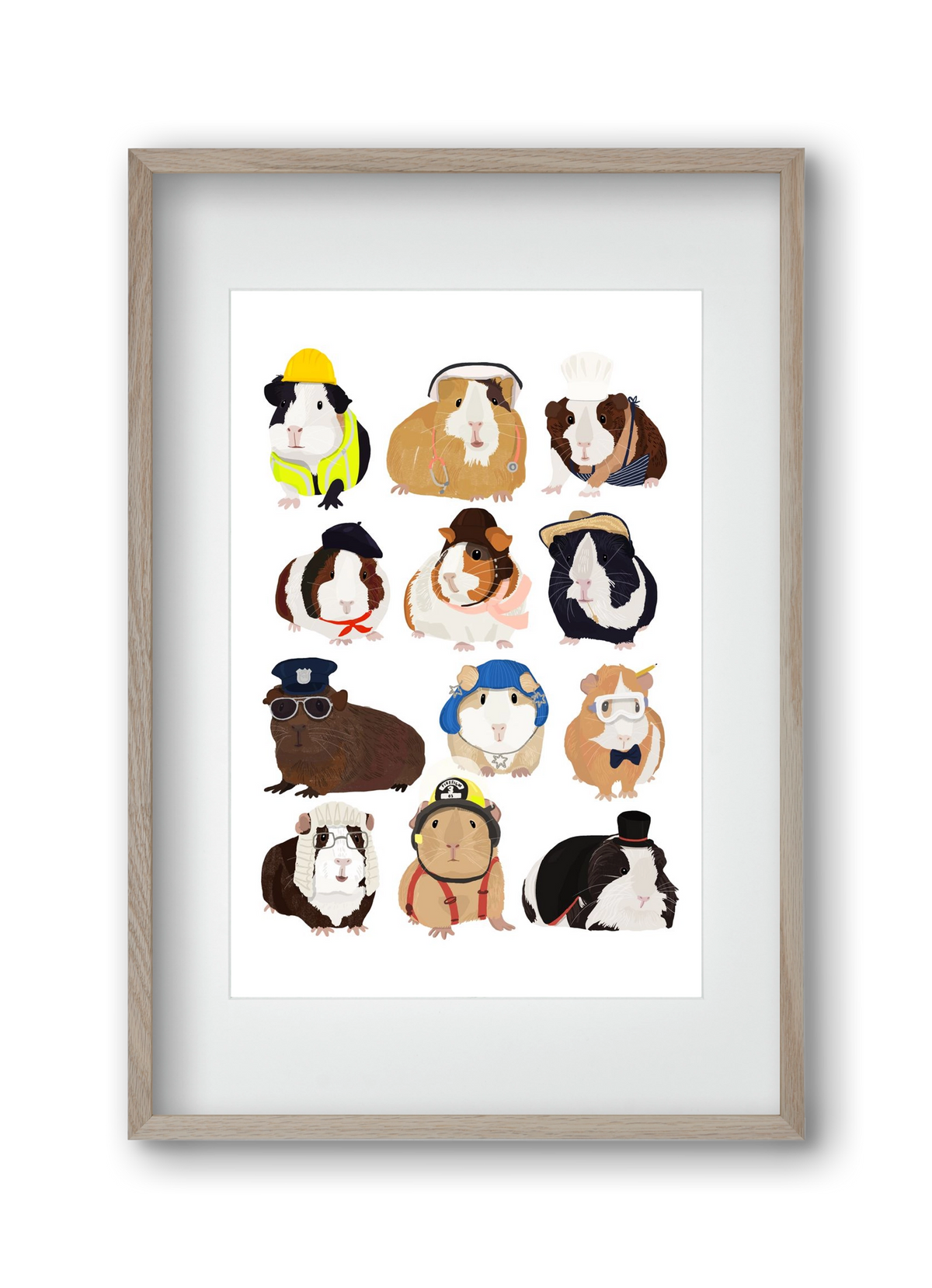 Working Guinea Pig, 30x45 cm (20x30 cm), Tölgy keret, paszpartuval