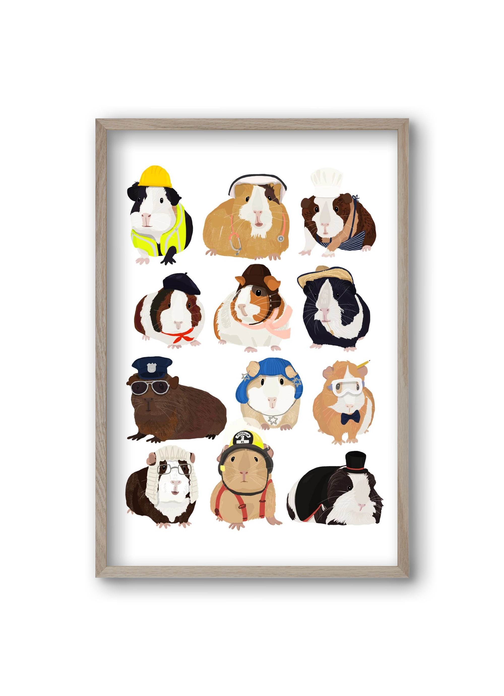 Working Guinea Pig, 20x30 cm (20x30 cm), Tölgy keret