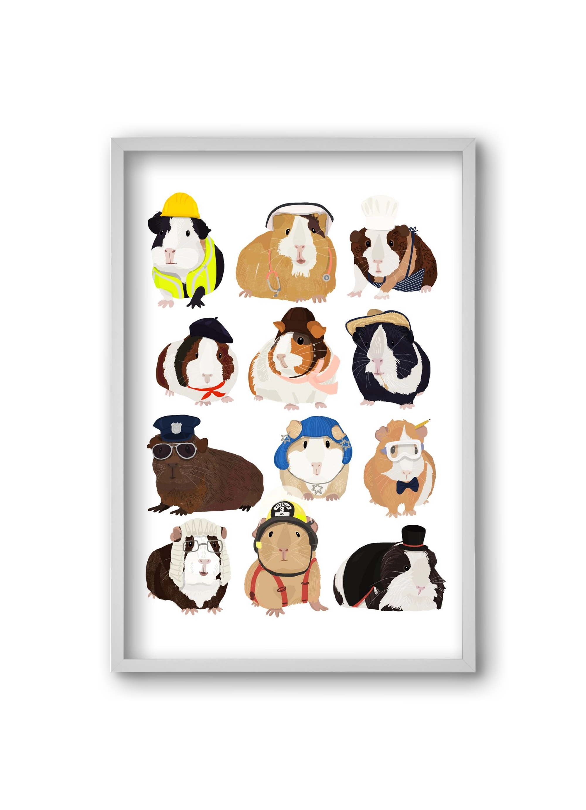 Working Guinea Pig, 20x30 cm (20x30 cm), Fehér keret