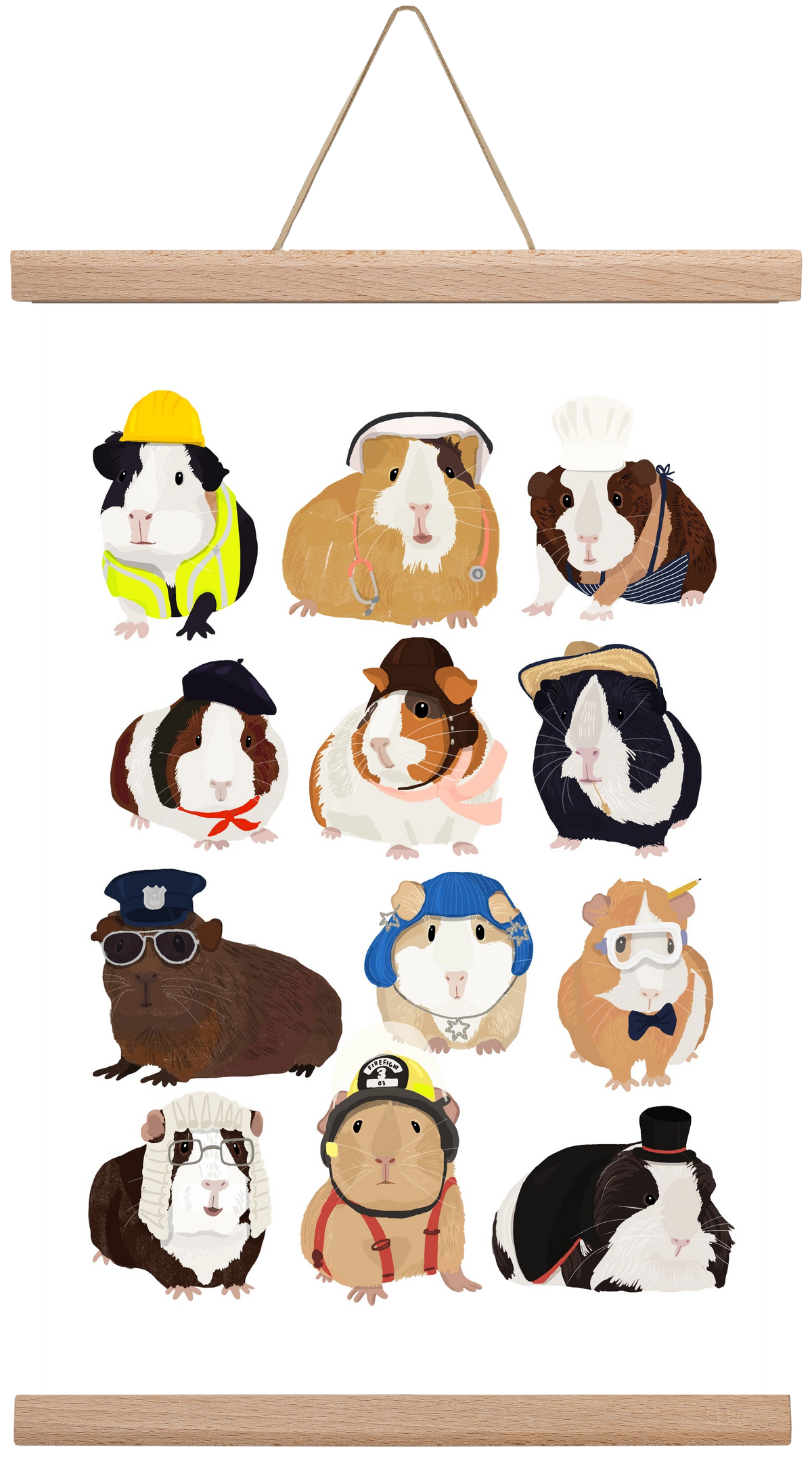 Working Guinea Pig, 30x45 cm (30x45 cm), Tölgy akasztó