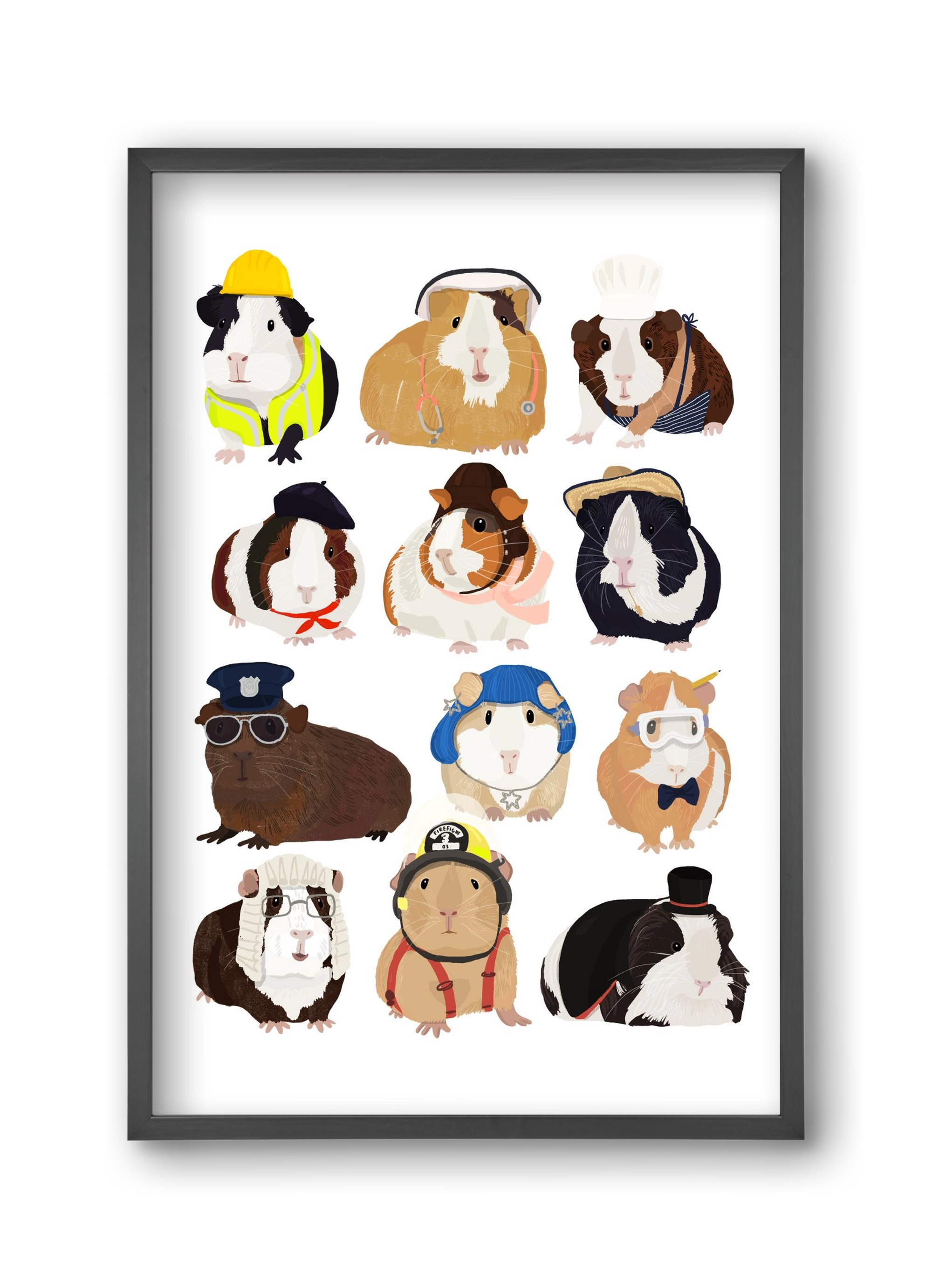 Working Guinea Pig, 30x45 cm (30x45 cm), Fekete keret