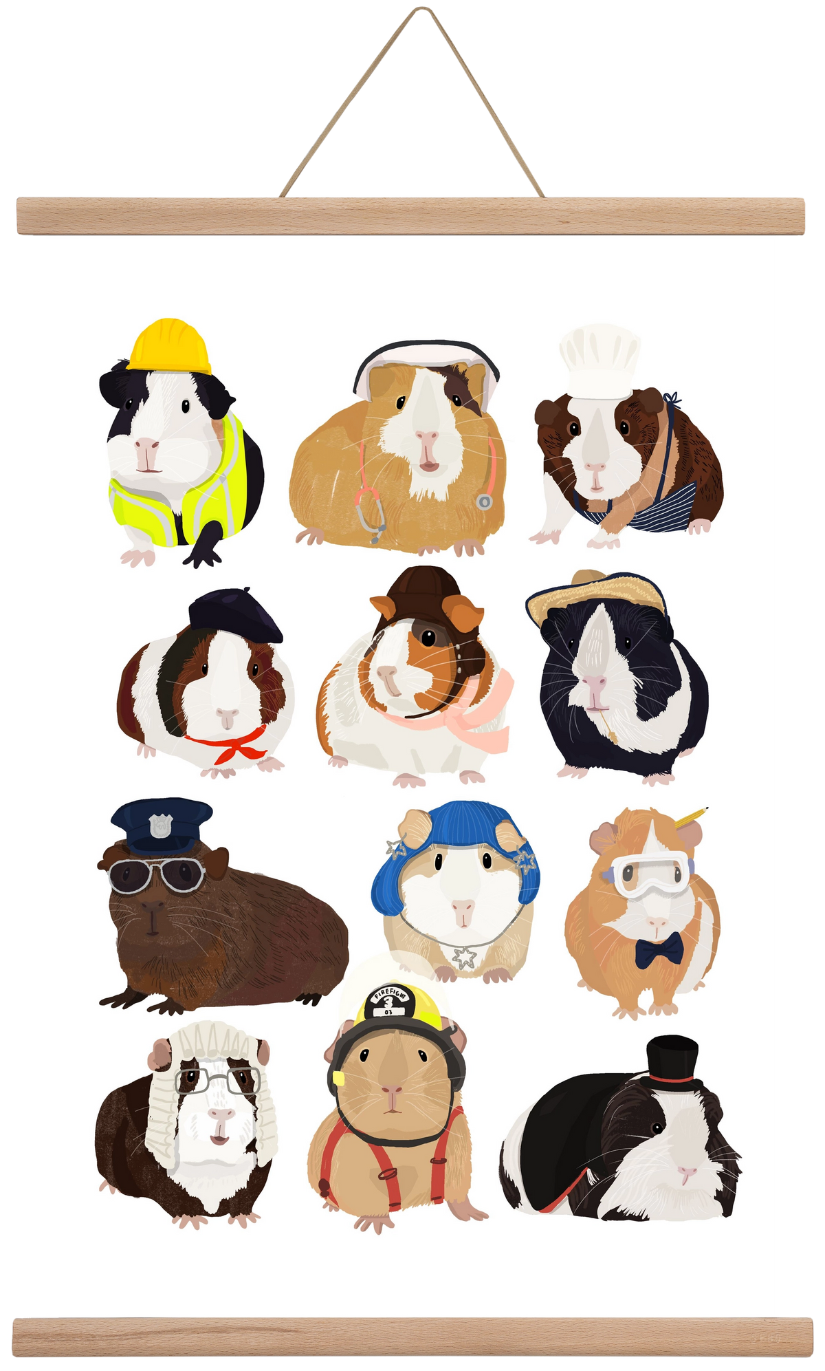 Working Guinea Pig, 40x60 cm (40x60 cm), Tölgy akasztó