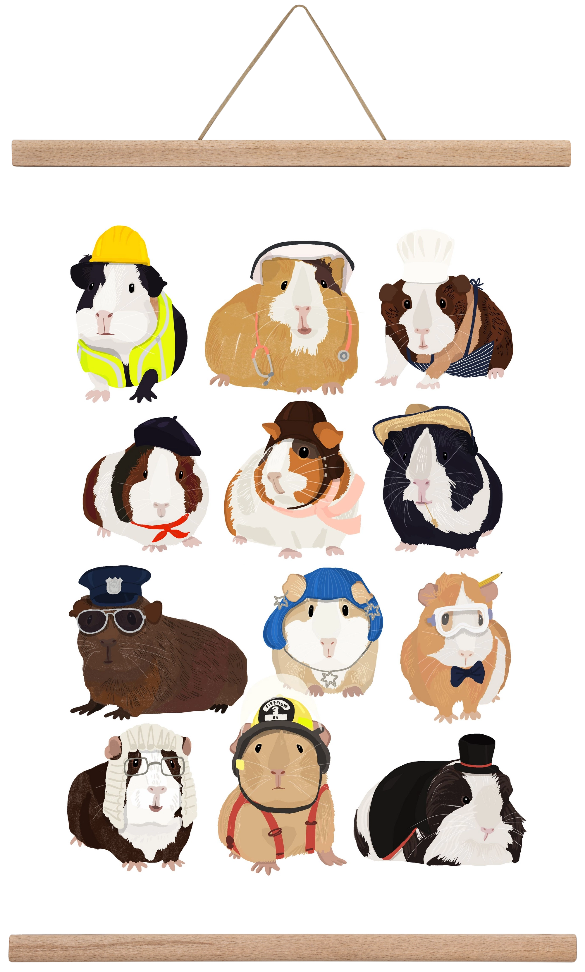 Working Guinea Pig, 40x60 cm (40x60 cm), Tölgy akasztó