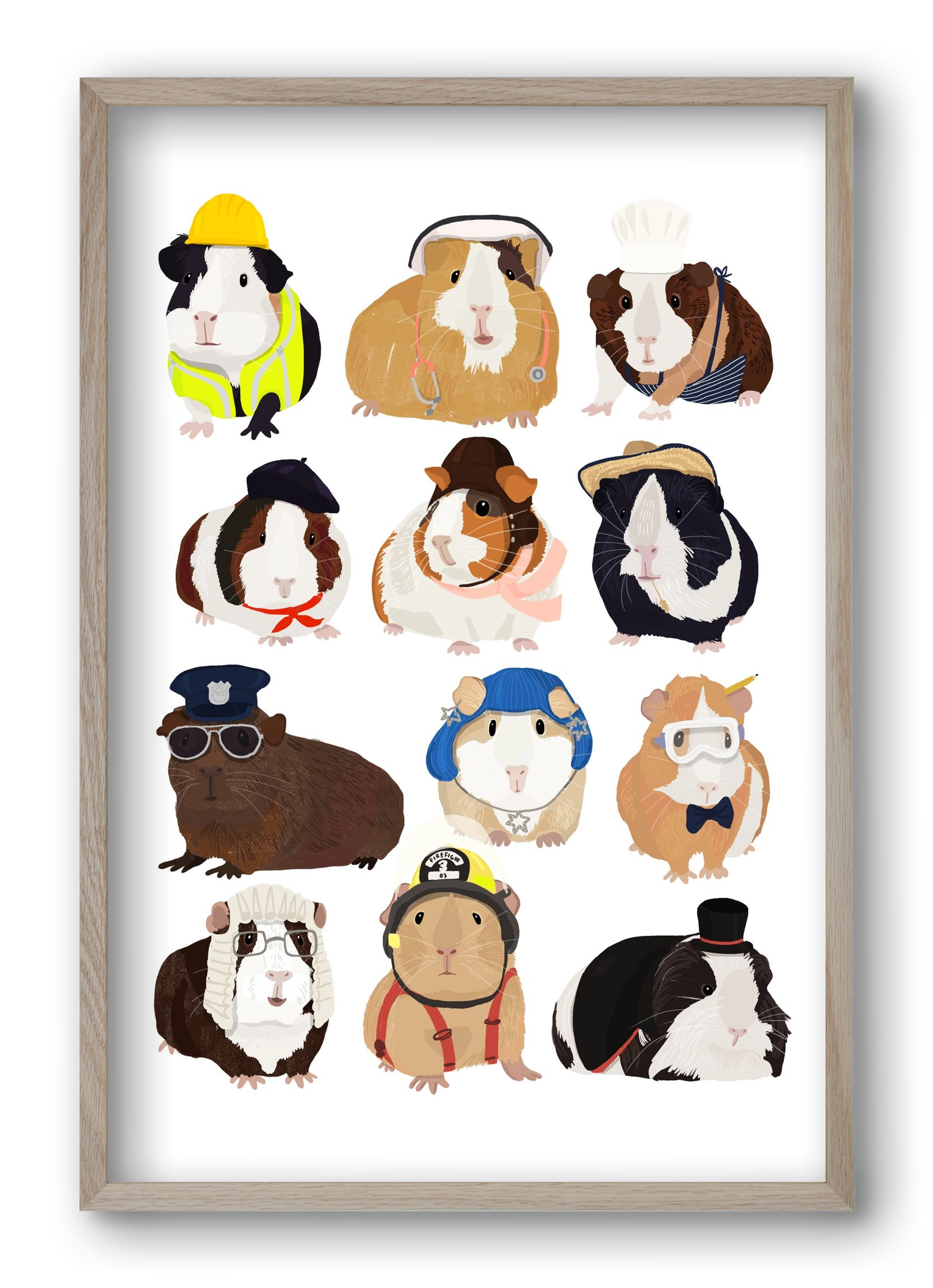 Working Guinea Pig, 40x60 cm (40x60 cm), Tölgy keret