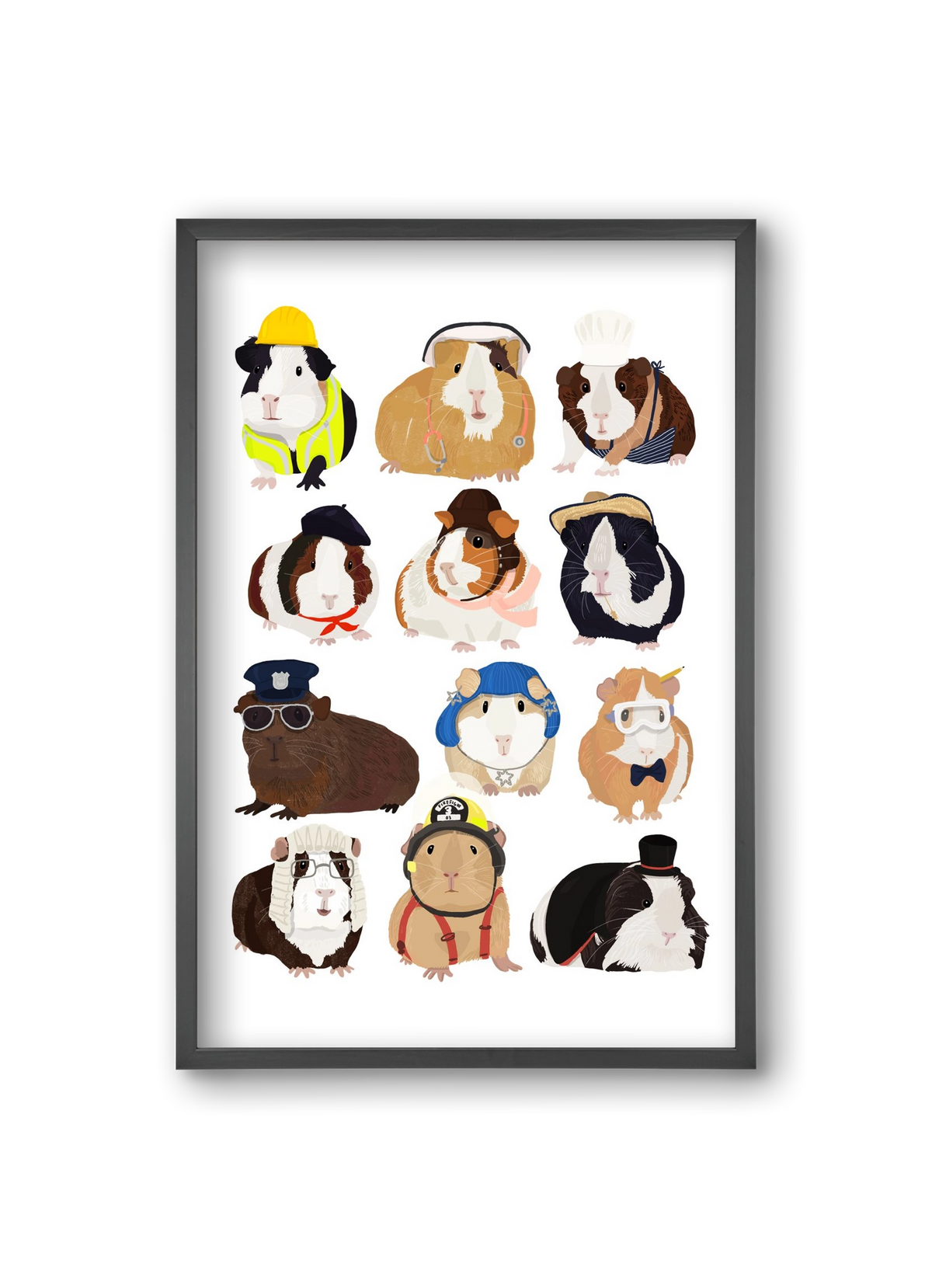 Working Guinea Pig, 20x30 cm (20x30 cm), Fekete keret