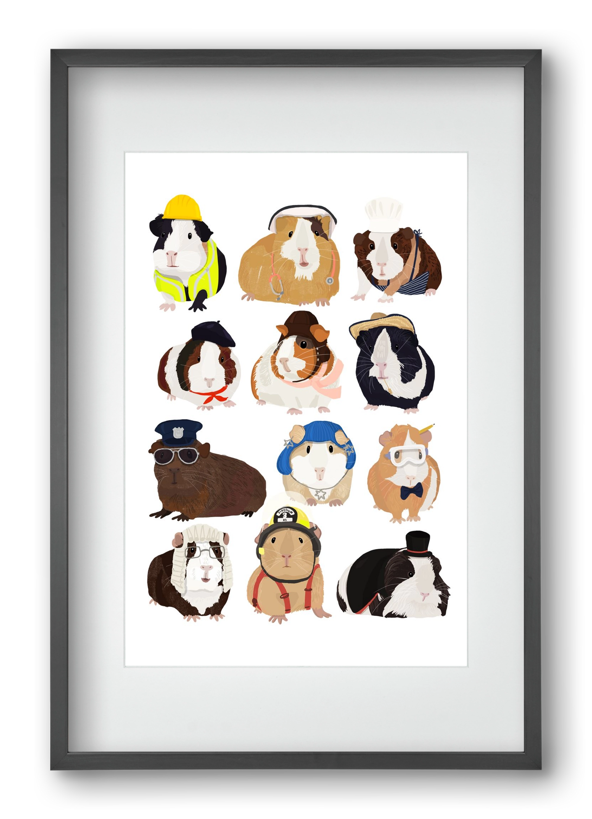 Working Guinea Pig, 40x60 cm (30x45 cm), Fekete keret, paszpartuval