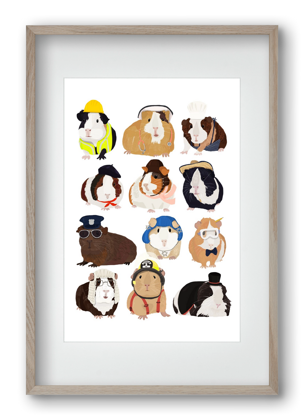 Working Guinea Pig, 40x60 cm (30x45 cm), Tölgy keret, paszpartuval