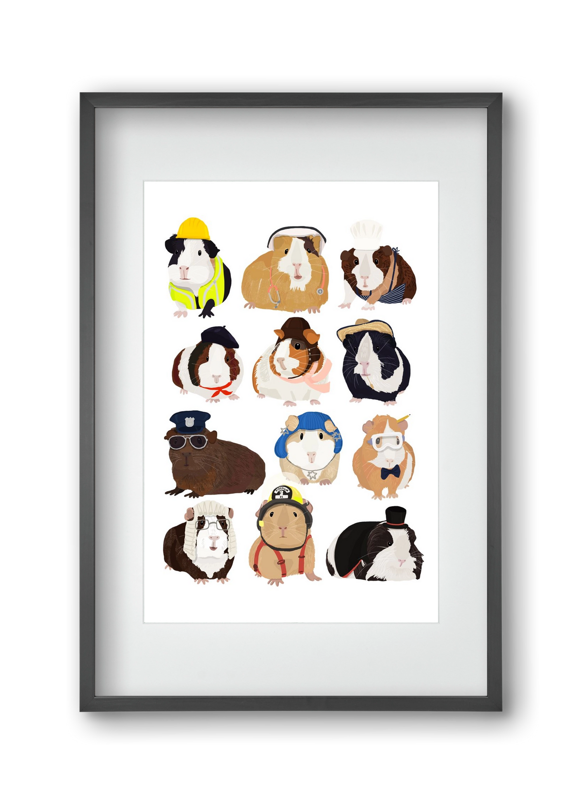 Working Guinea Pig, 30x45 cm (20x30 cm), Fekete keret, paszpartuval