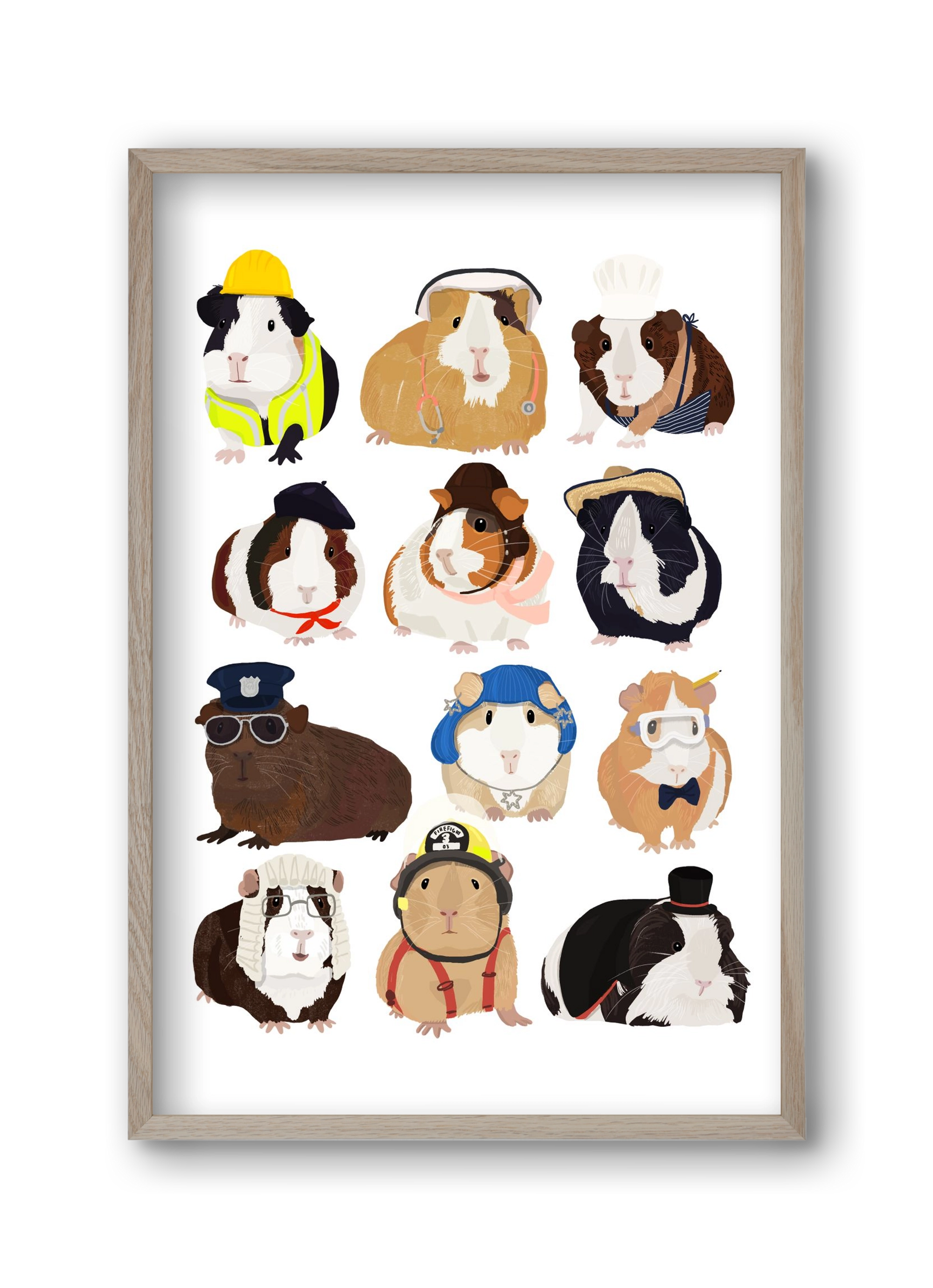 Working Guinea Pig, 30x45 cm (30x45 cm), Tölgy keret