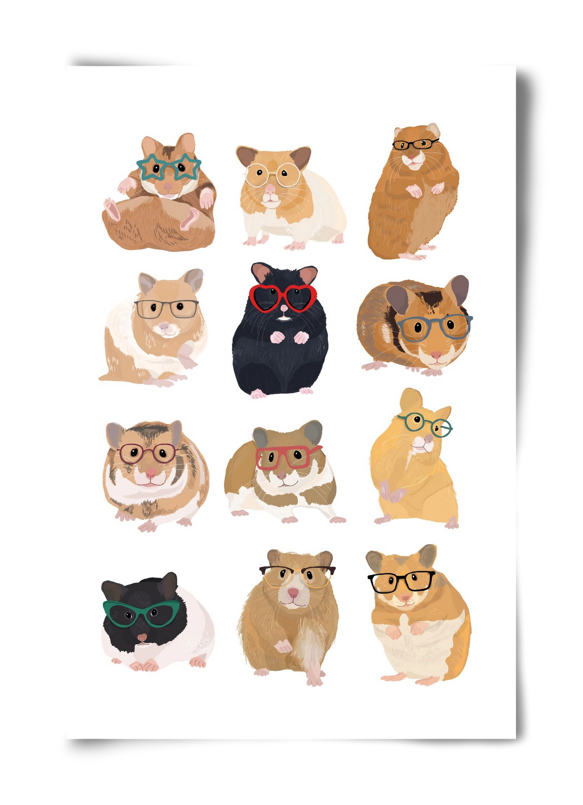 Hamster in glasses, 40x60 cm, Keret nélkül