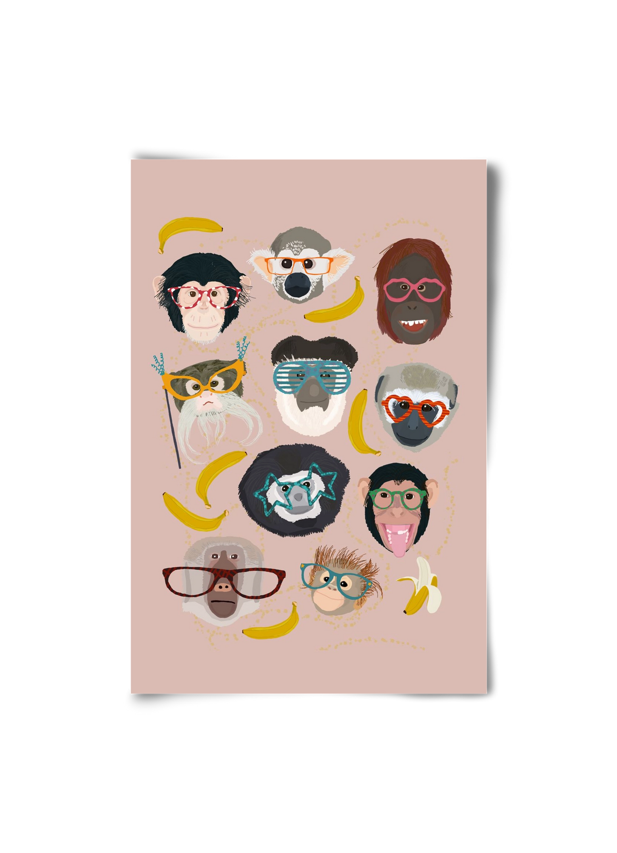 Monkeys in glasses, 20x30 cm, Keret nélkül