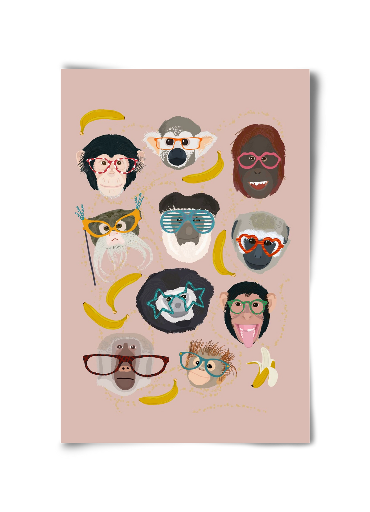 Monkeys in glasses, 30x45 cm, Keret nélkül