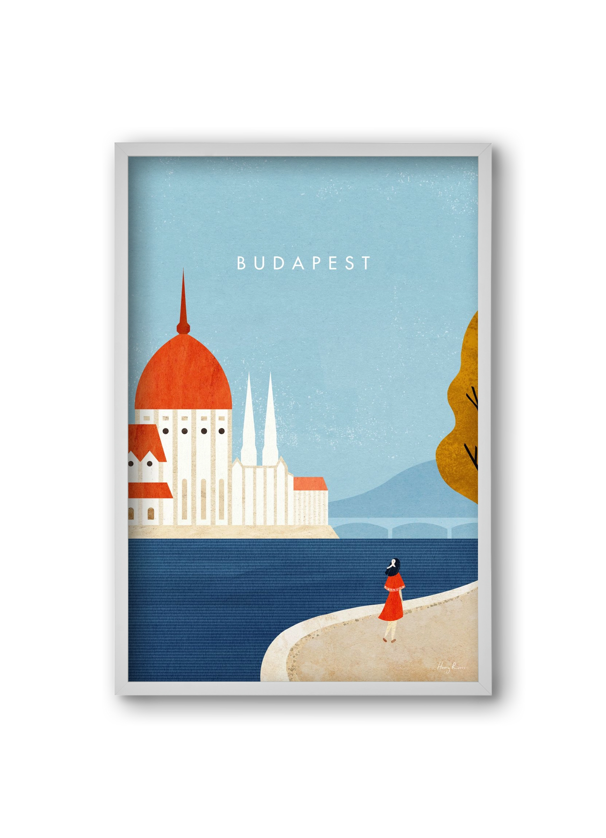 Budapest, 20x30 cm (20x30 cm), Fehér keret