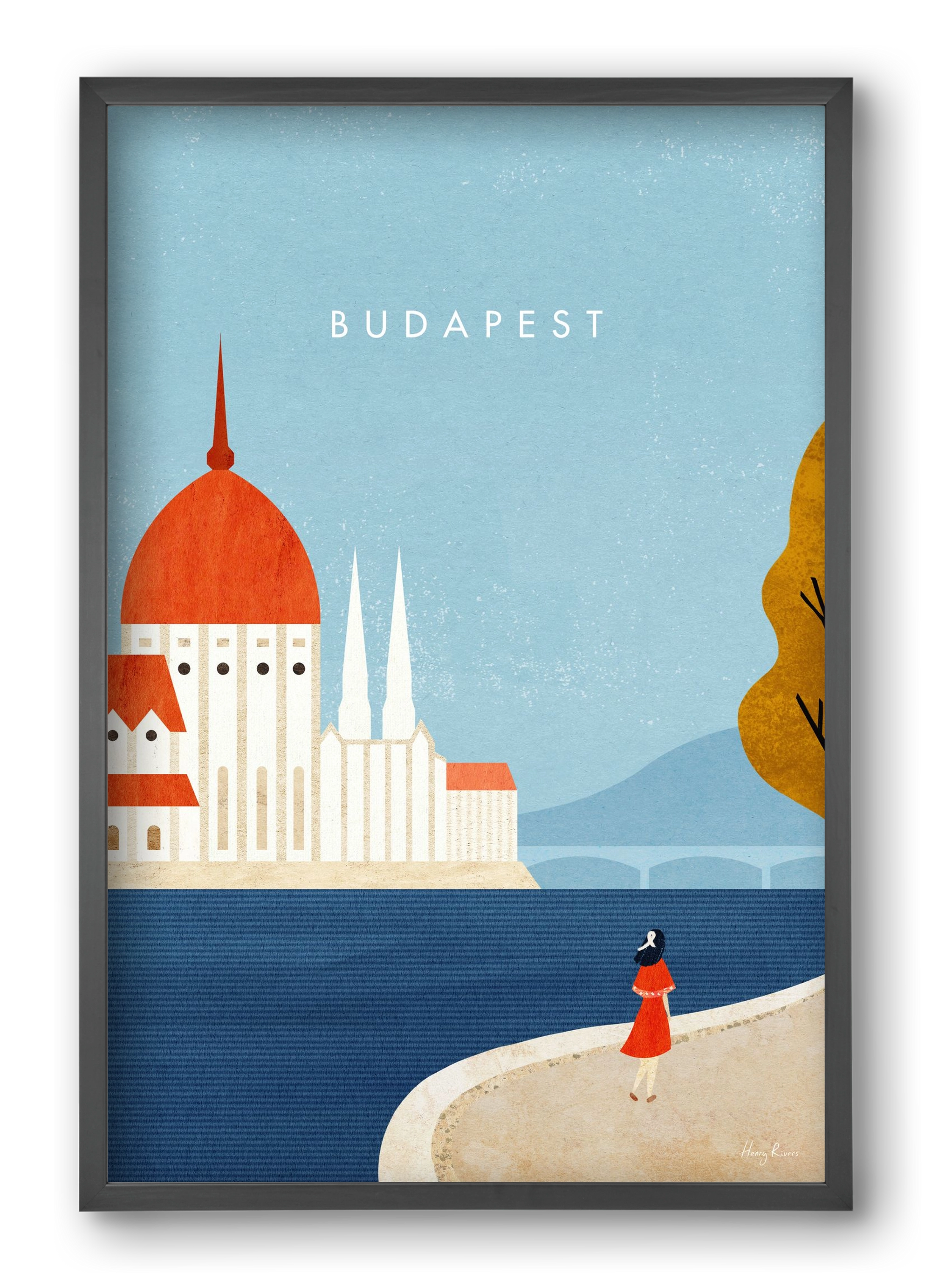 Budapest, 40x60 cm (40x60 cm), Fekete keret