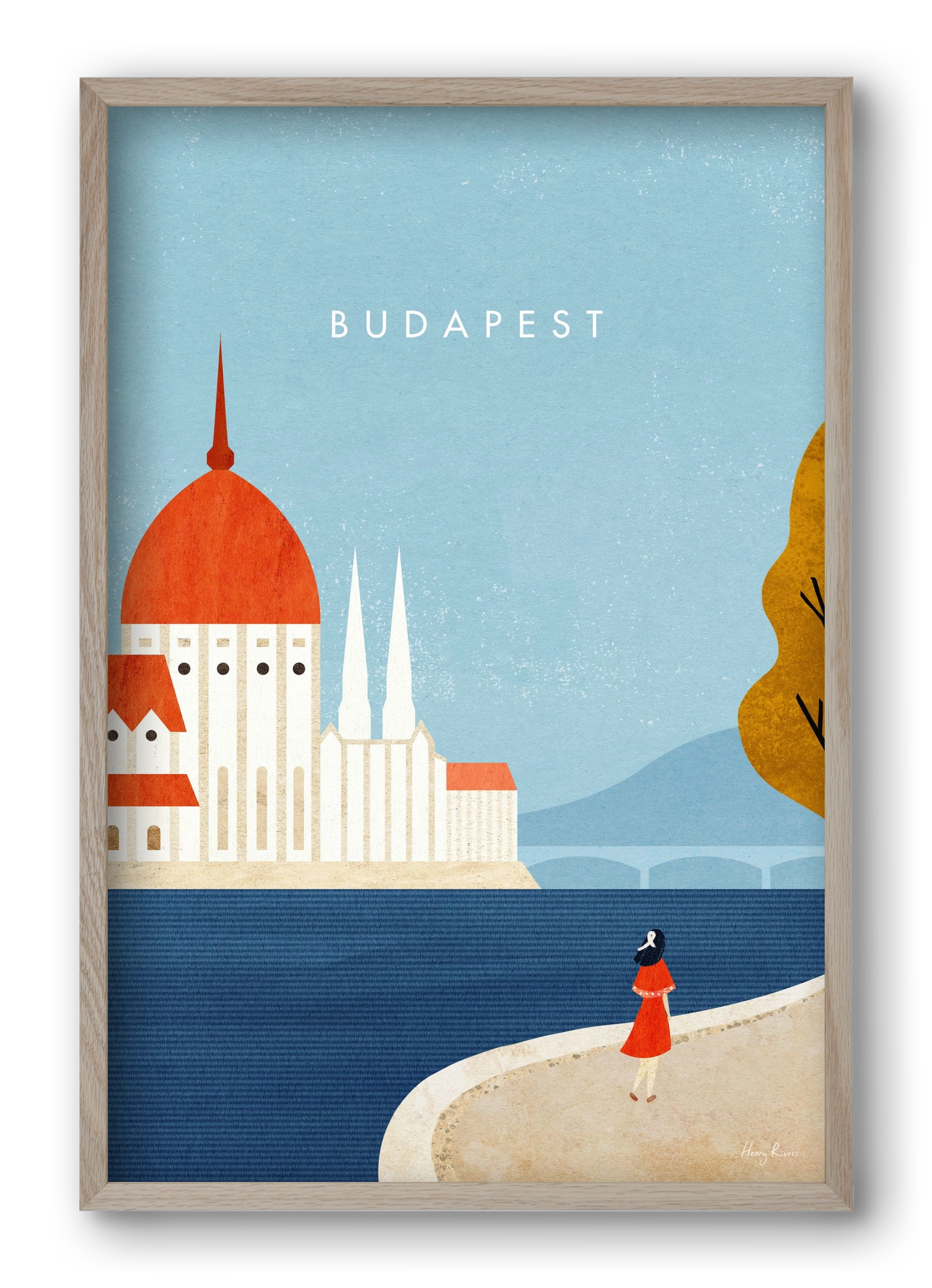 Budapest, 40x60 cm (40x60 cm), Tölgy keret
