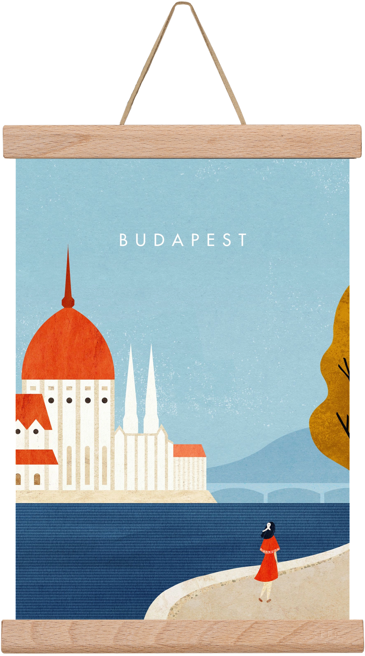 Budapest, 20x30 cm (20x30 cm), Tölgy akasztó