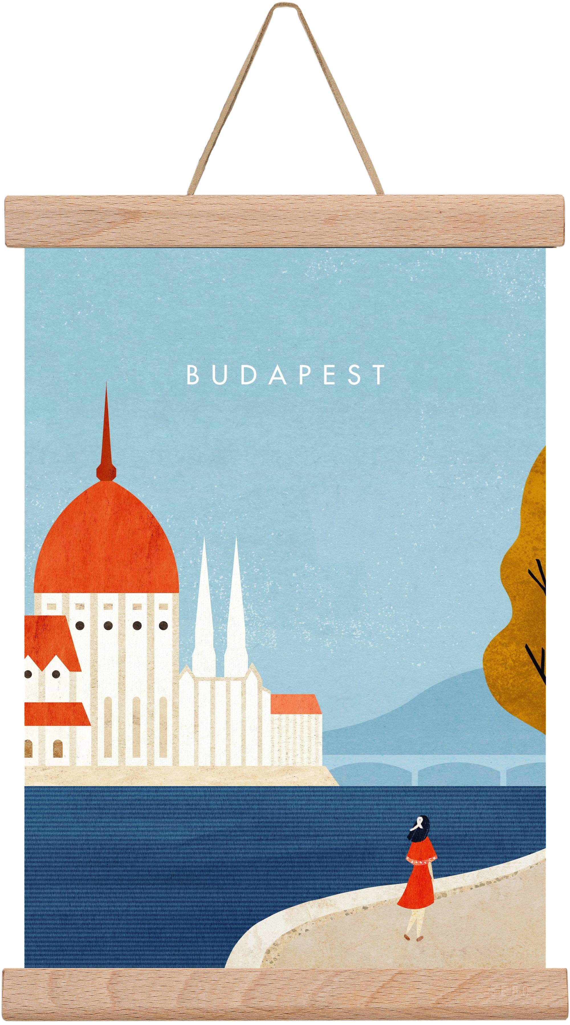 Budapest, 20x30 cm (20x30 cm), Tölgy akasztó