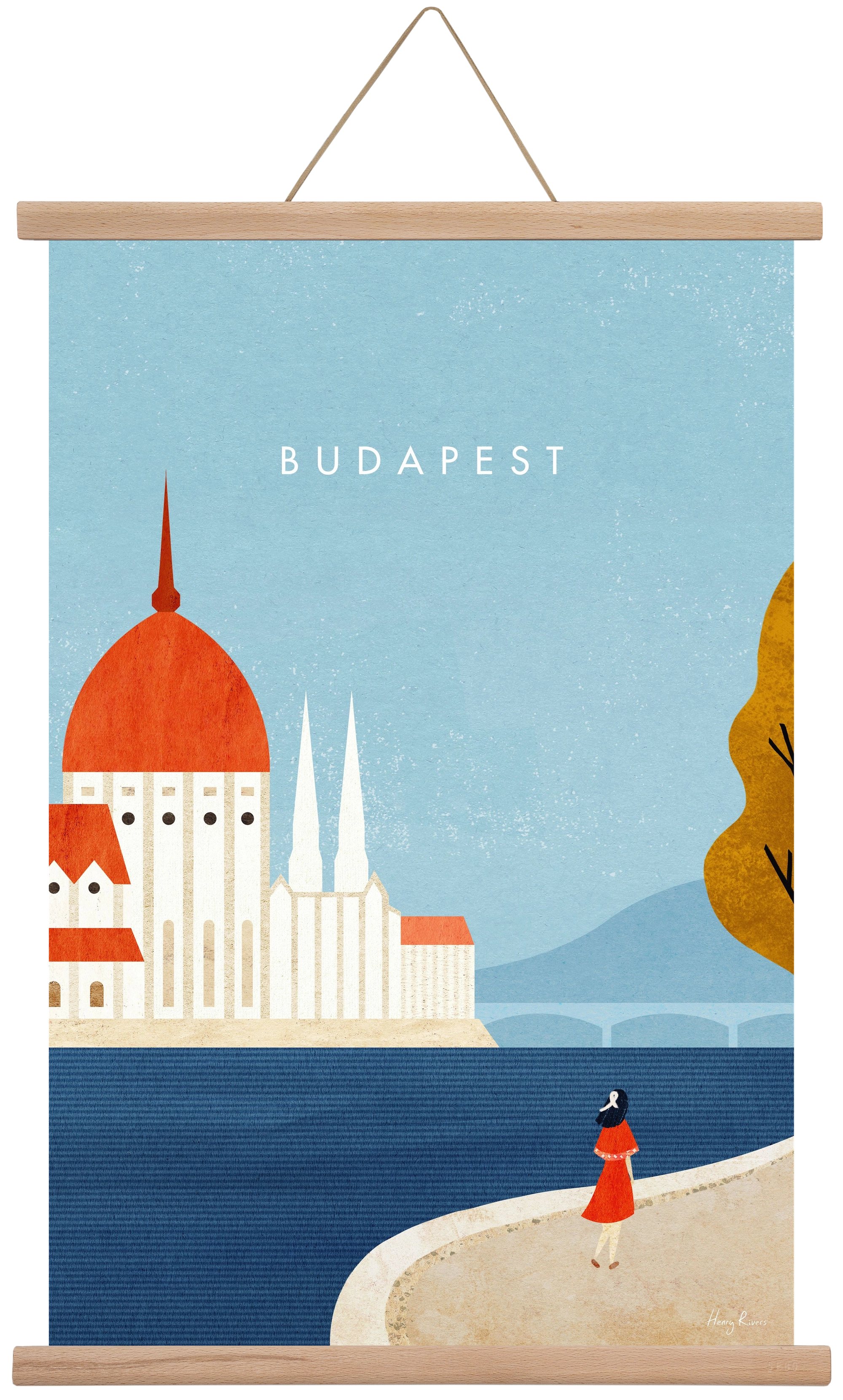 Budapest, 40x60 cm (40x60 cm), Tölgy akasztó