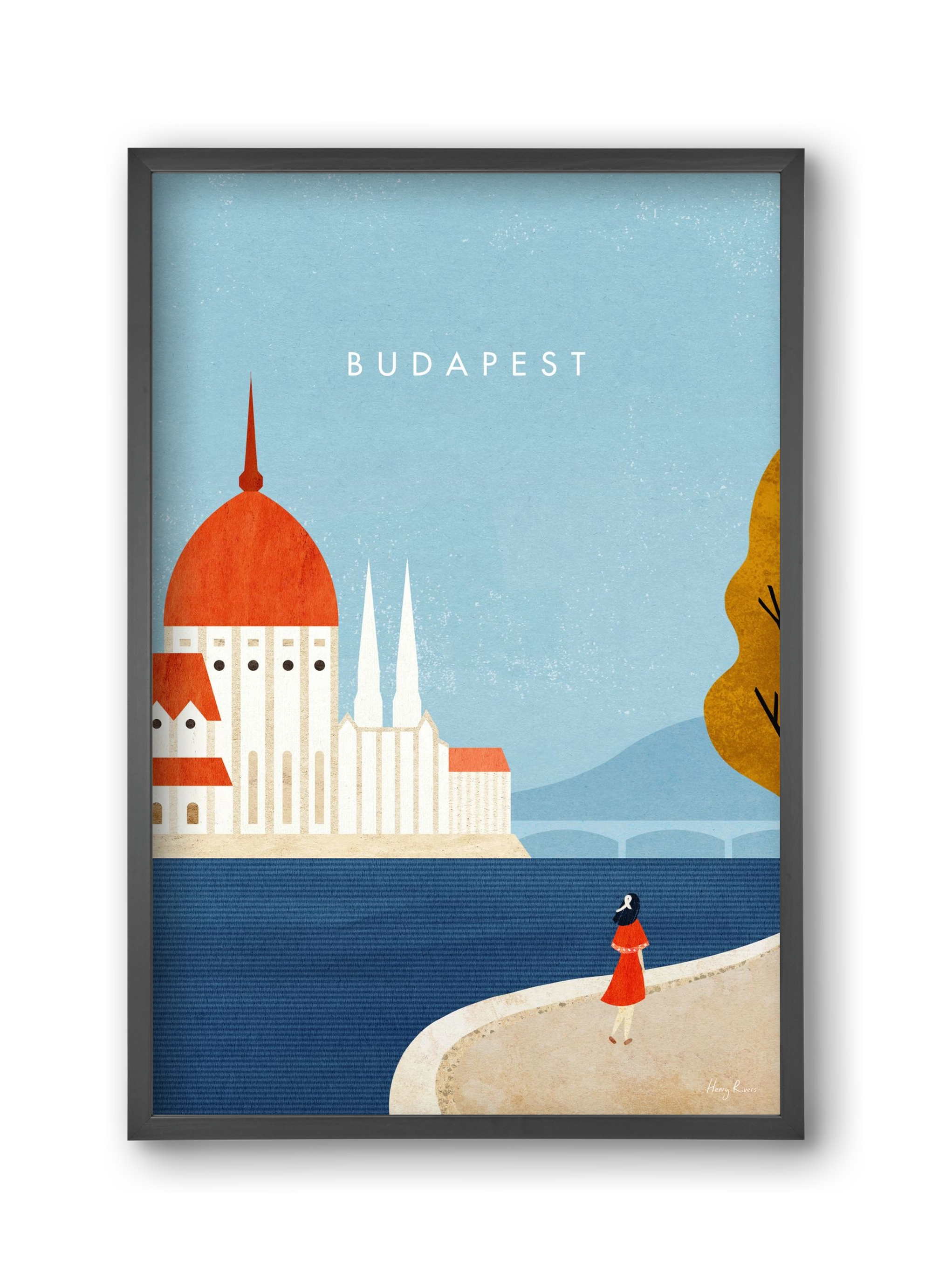 Budapest, 30x45 cm (30x45 cm), Fekete keret
