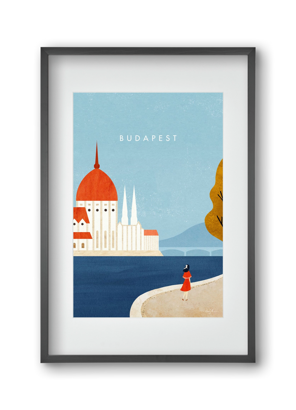 Budapest, 30x45 cm (20x30 cm), Fekete keret, paszpartuval