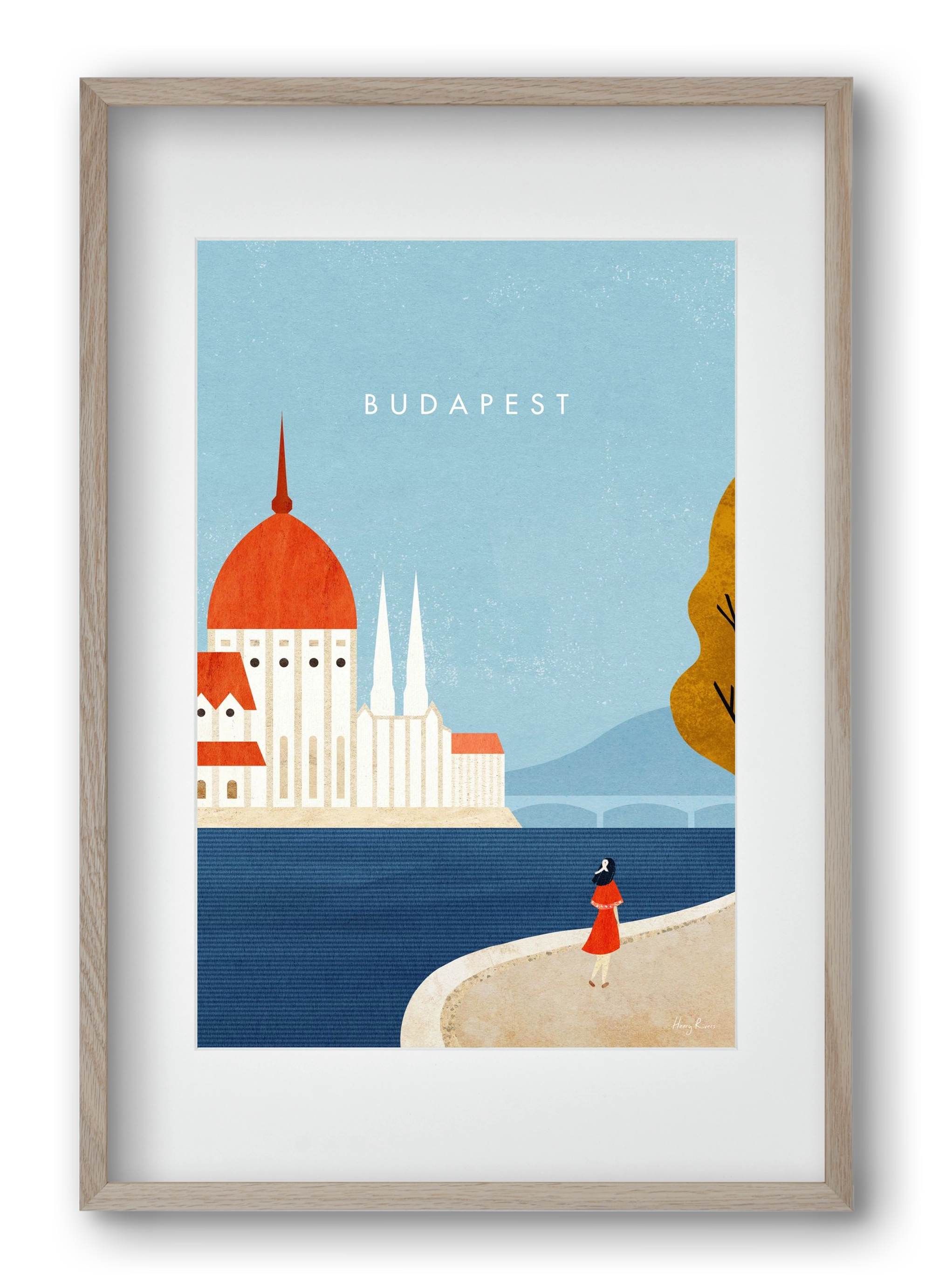 Budapest, 40x60 cm (30x45 cm), Tölgy keret, paszpartuval