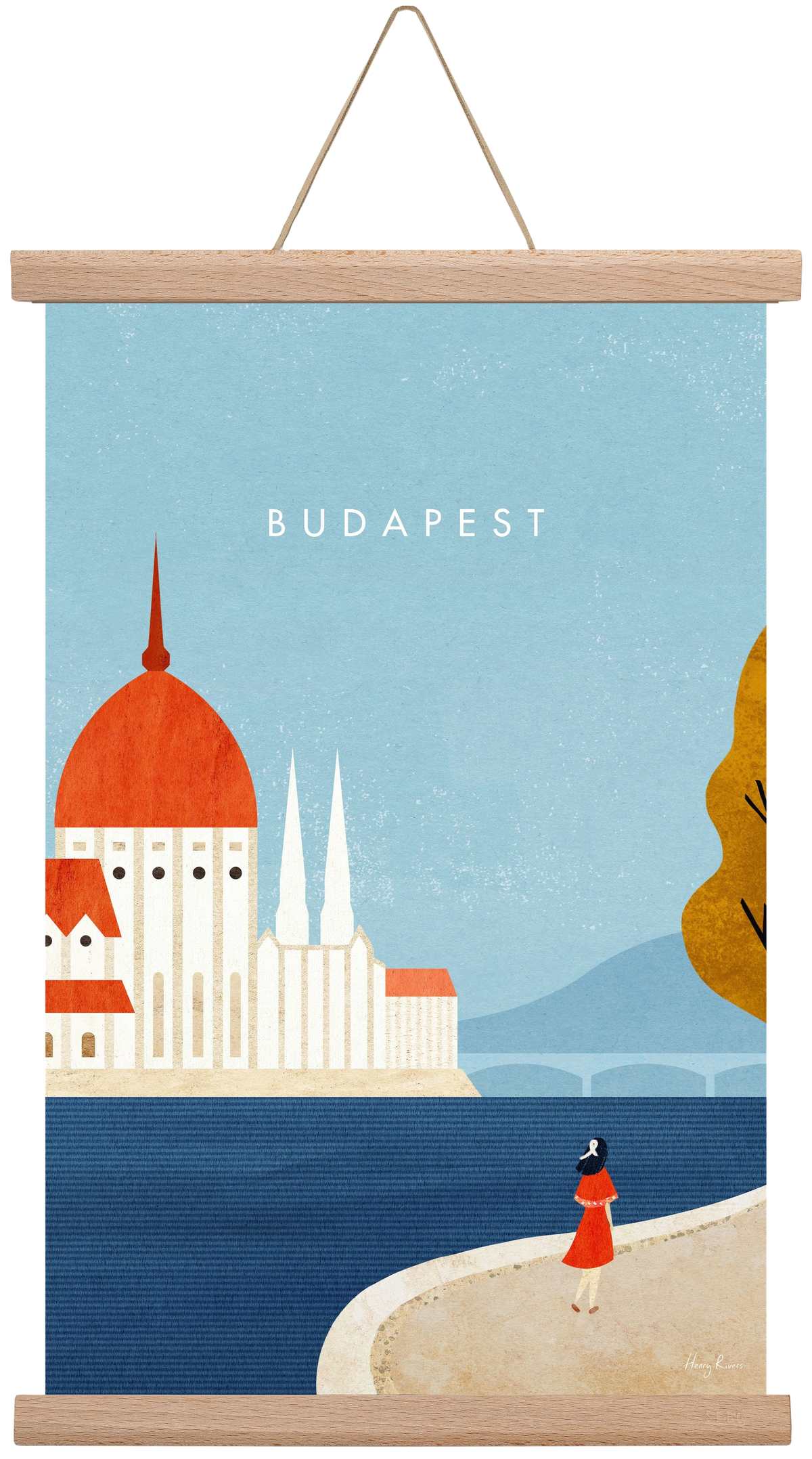 Budapest, 30x45 cm (30x45 cm), Tölgy akasztó