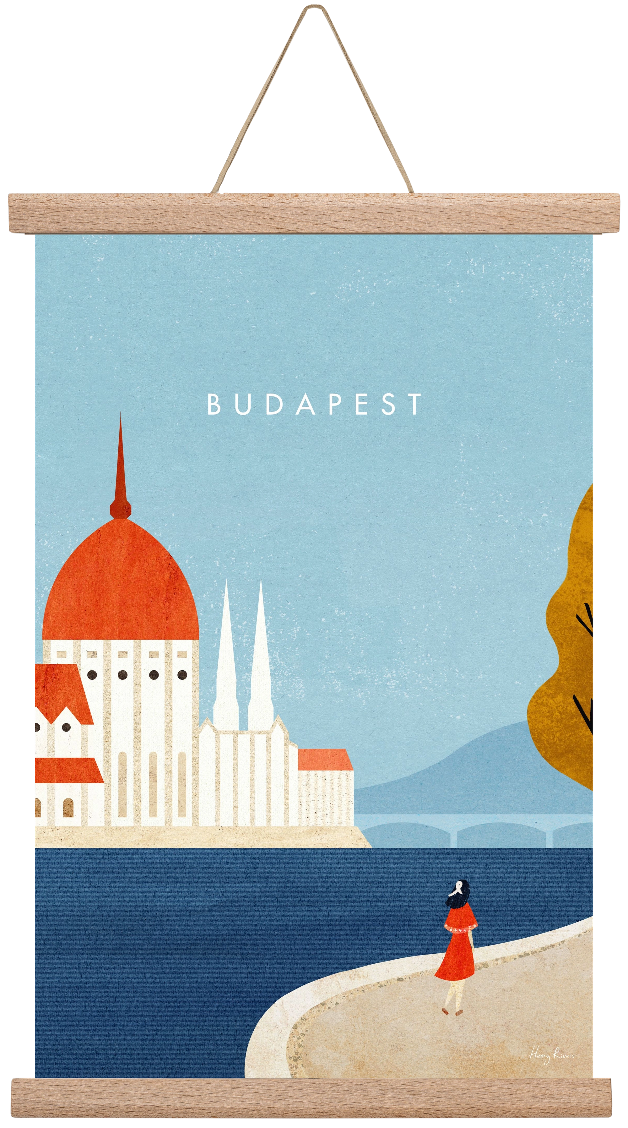 Budapest, 30x45 cm (30x45 cm), Tölgy akasztó