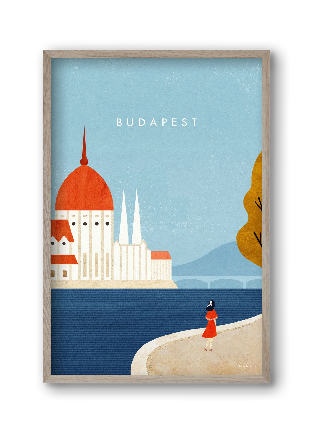 Budapest, 30x45 cm (30x45 cm), Tölgy keret