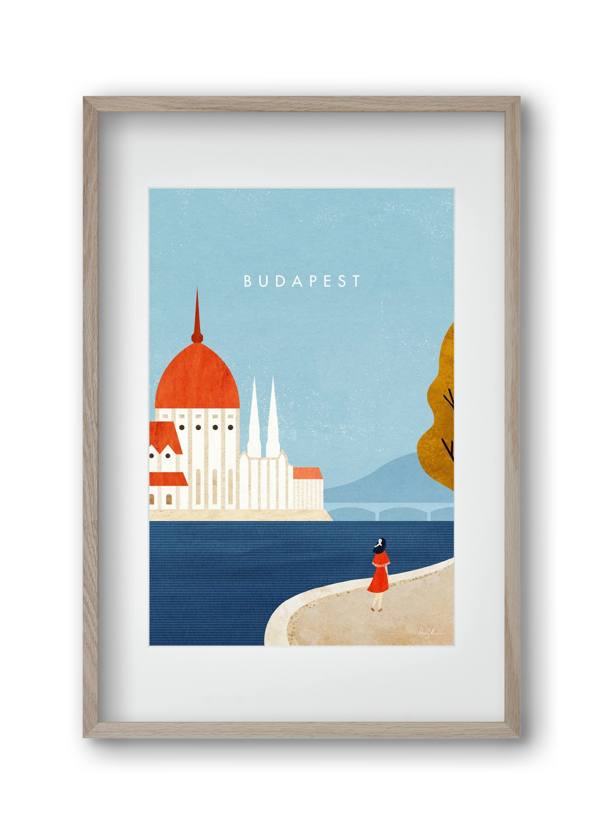 Budapest, 30x45 cm (20x30 cm), Tölgy keret, paszpartuval