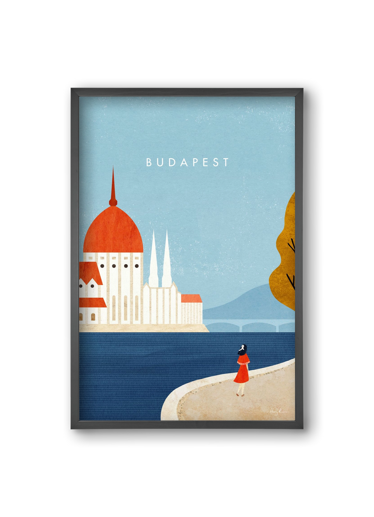 Budapest, 20x30 cm (20x30 cm), Fekete keret
