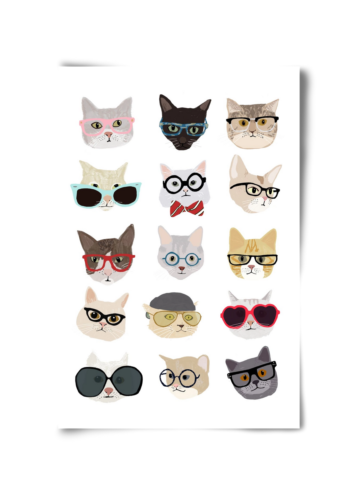 Cats in Glasses, 30x45 cm, Keret nélkül