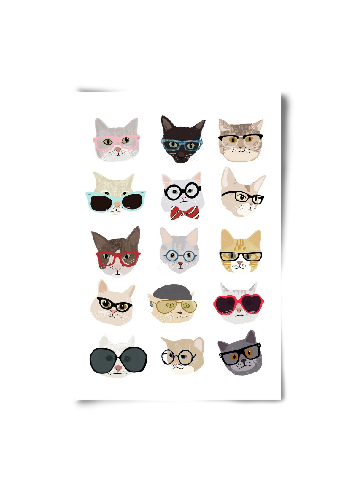 Cats in Glasses, 20x30 cm, Keret nélkül