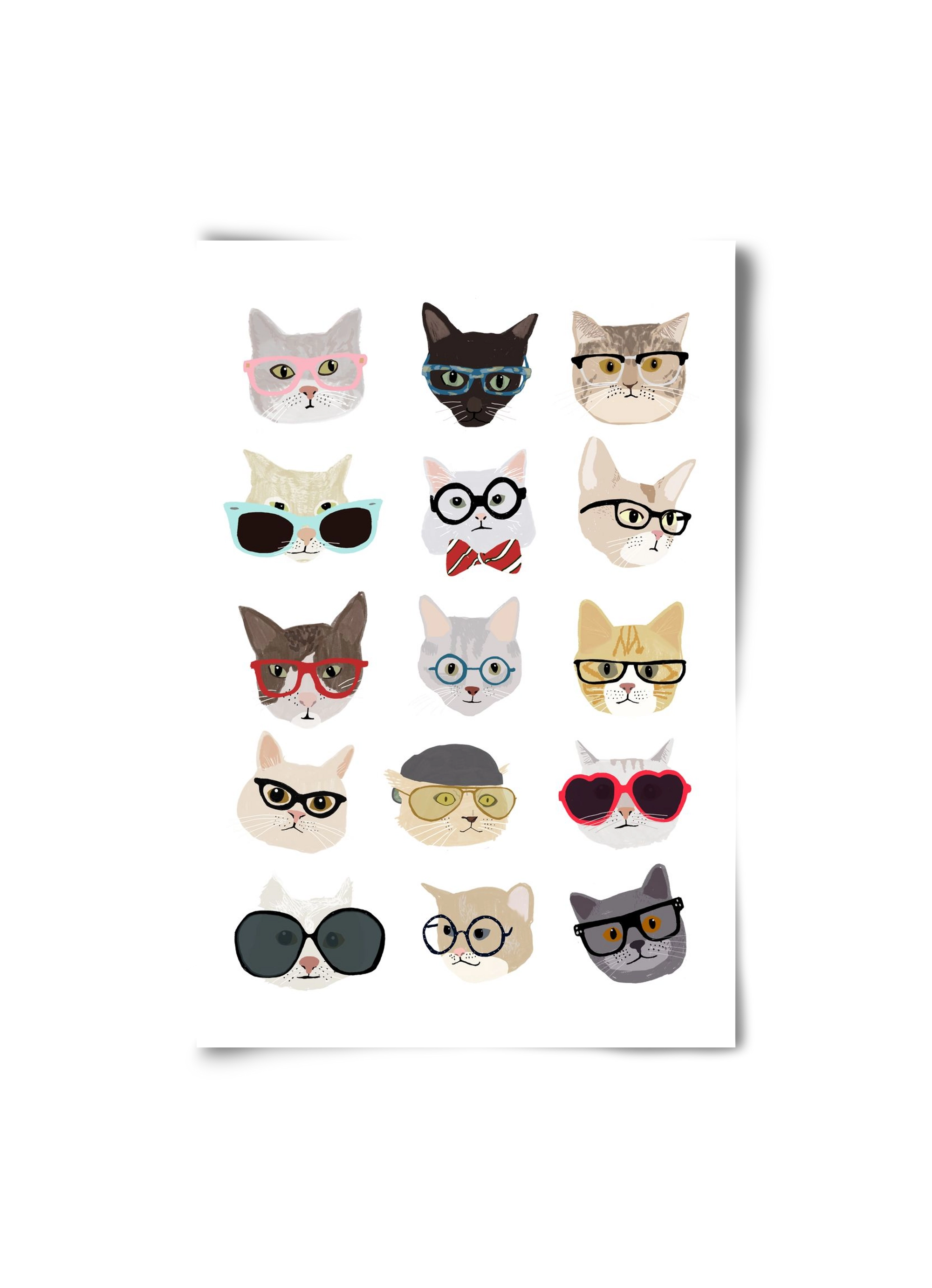 Cats in Glasses, 20x30 cm, Keret nélkül