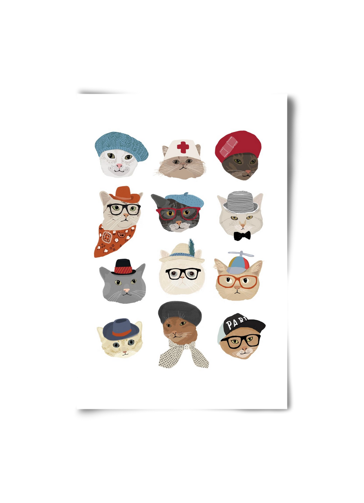 Cats in Hats, 20x30 cm, Keret nélkül