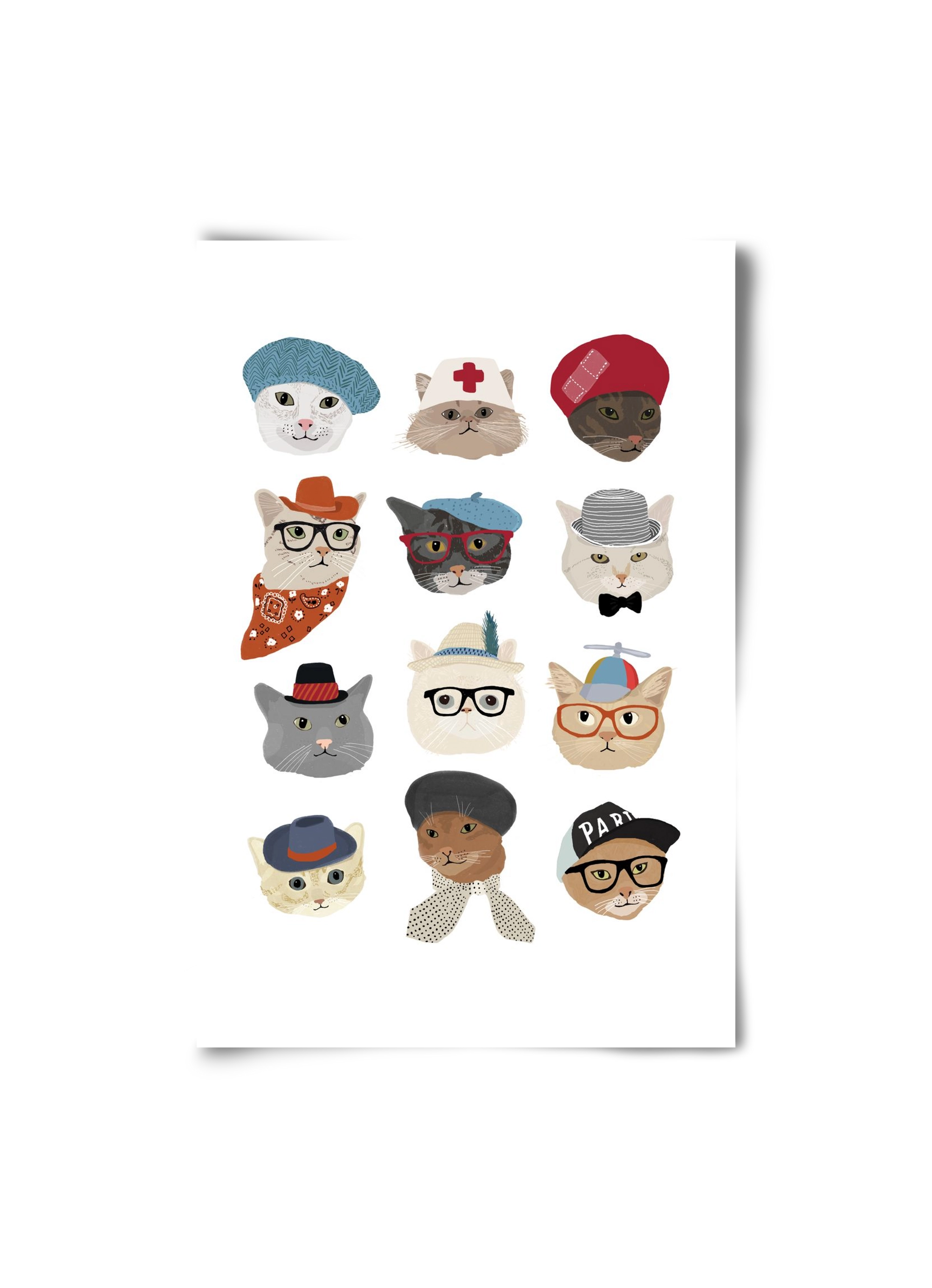 Cats in Hats, 20x30 cm, Keret nélkül