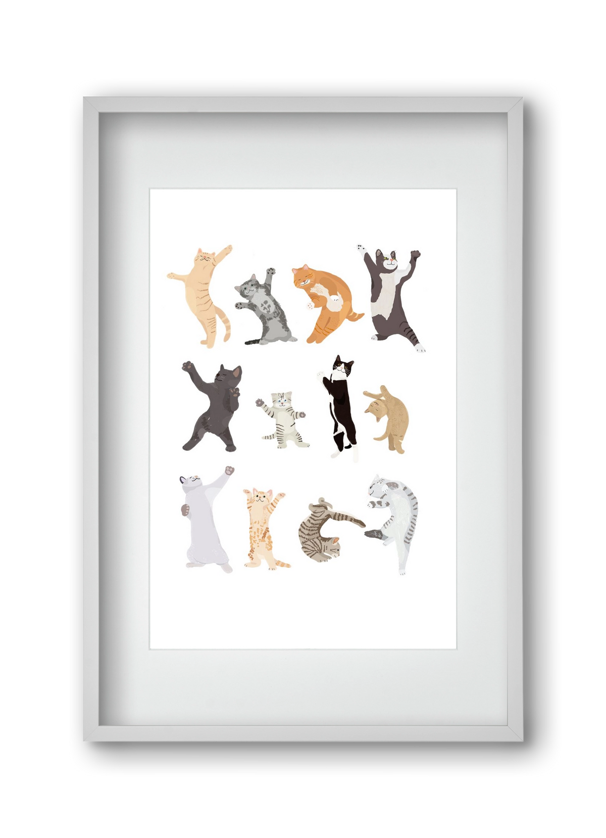 Dancing Cats, 30x45 cm (20x30 cm), Fehér keret, paszpartuval